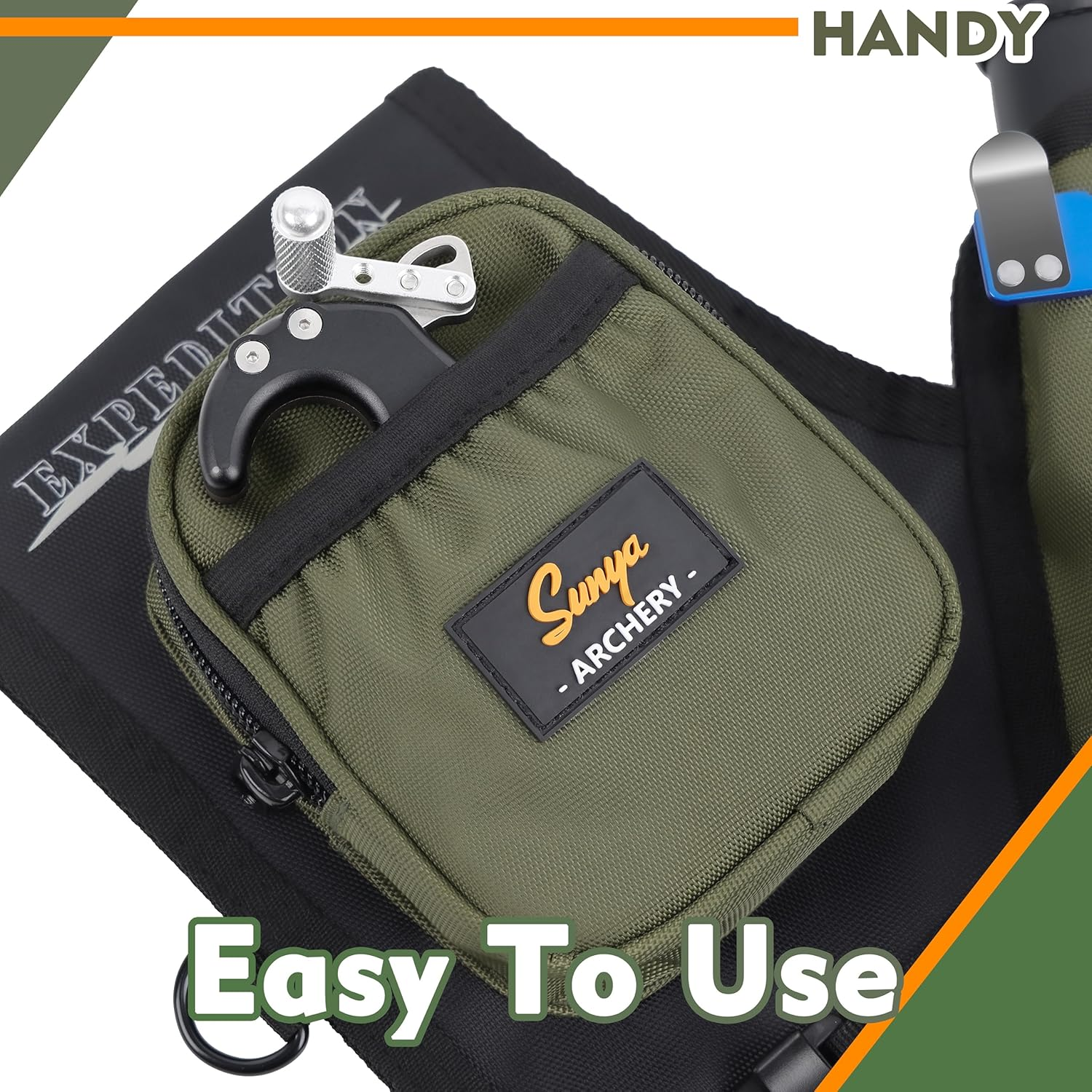 SUNYA Archery Hip Quiver for Arrows. Includes 3 Tubes Arrow Holder, Accessories Pockets and Waist Belt. Fit for Compound and Recurve Bow Practice. image number 4