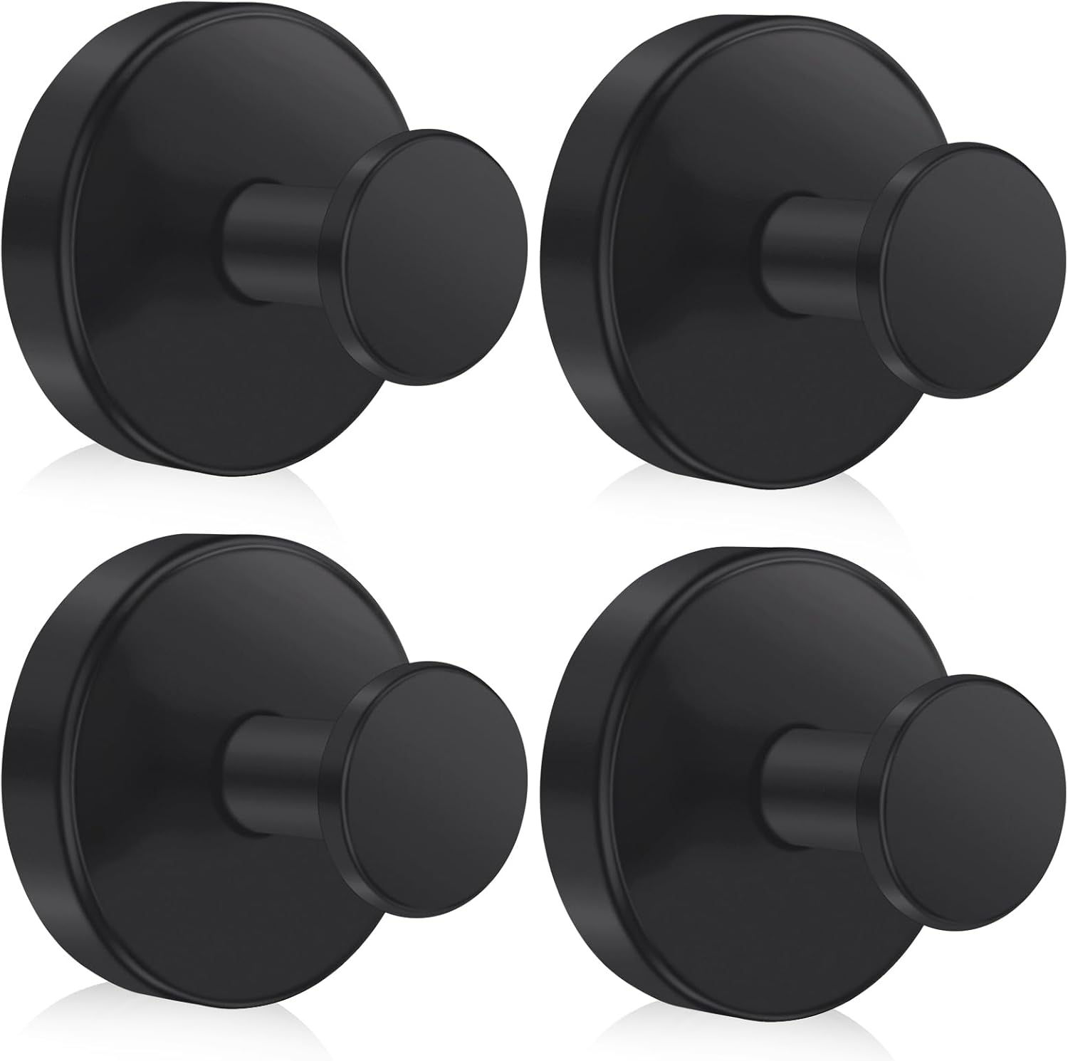 HOTOOLME 4 Pack Suction Cup Hooks for Shower, Towel Hooks for Bathroom, No Drill Shower Hooks for Windows, Glass, Mirror, Tile for Hanging Towels Loofah Robe(Black)