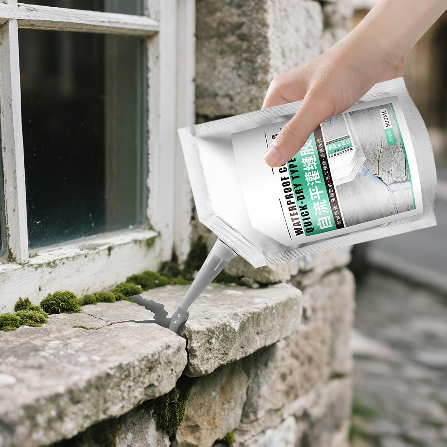 Concrete Crack Repair,500Ml Concrete Repairing Adhesive | Wear-Resistant Quick-Drying Crack Sealing Glue for Exterior Wall Stone Floor Wood Brick image number 3