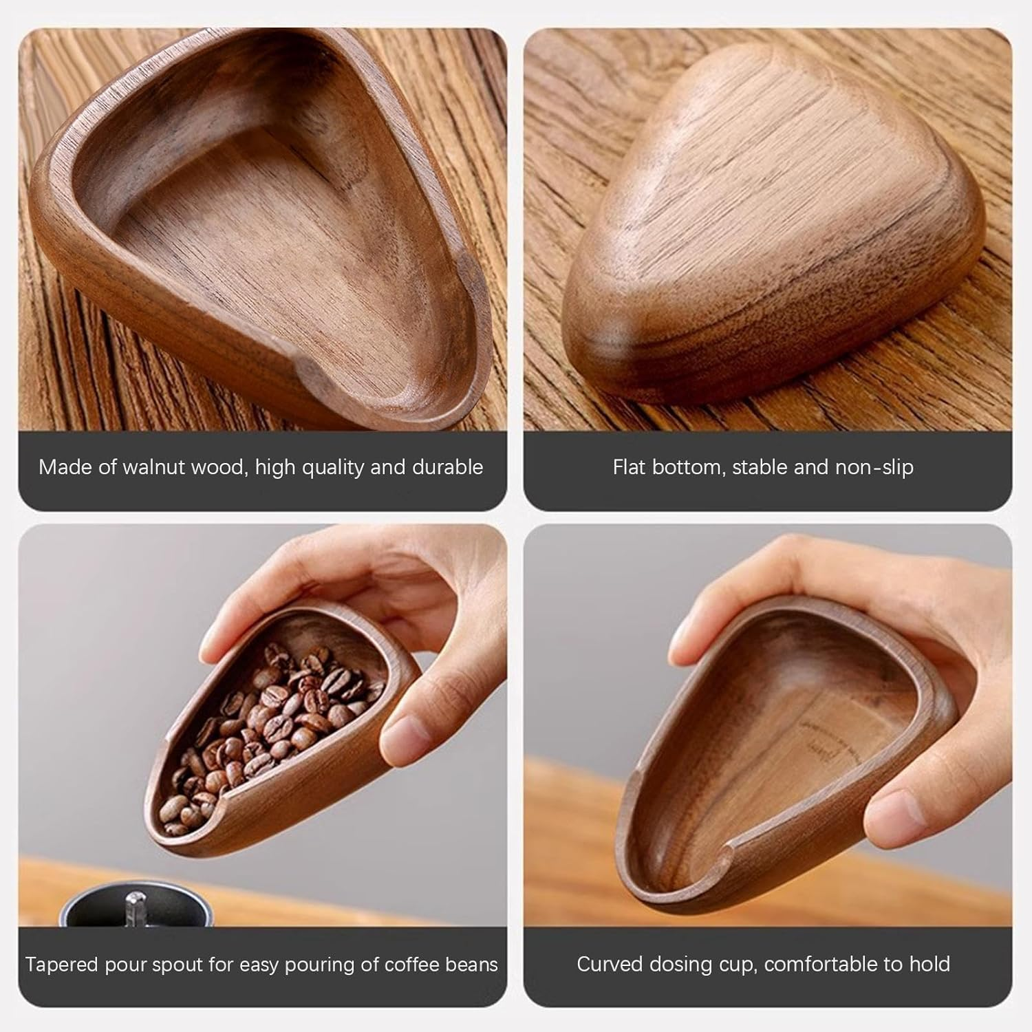 Wooden Coffee Bean Dosing Cup, Coffee Bean Dosing Bowl, Measuring for Coffee Beans, Ground Beans or Tea, Weigh Coffee Bean Container, Perfect Espresso Accessories for Coffee Bar image number 2