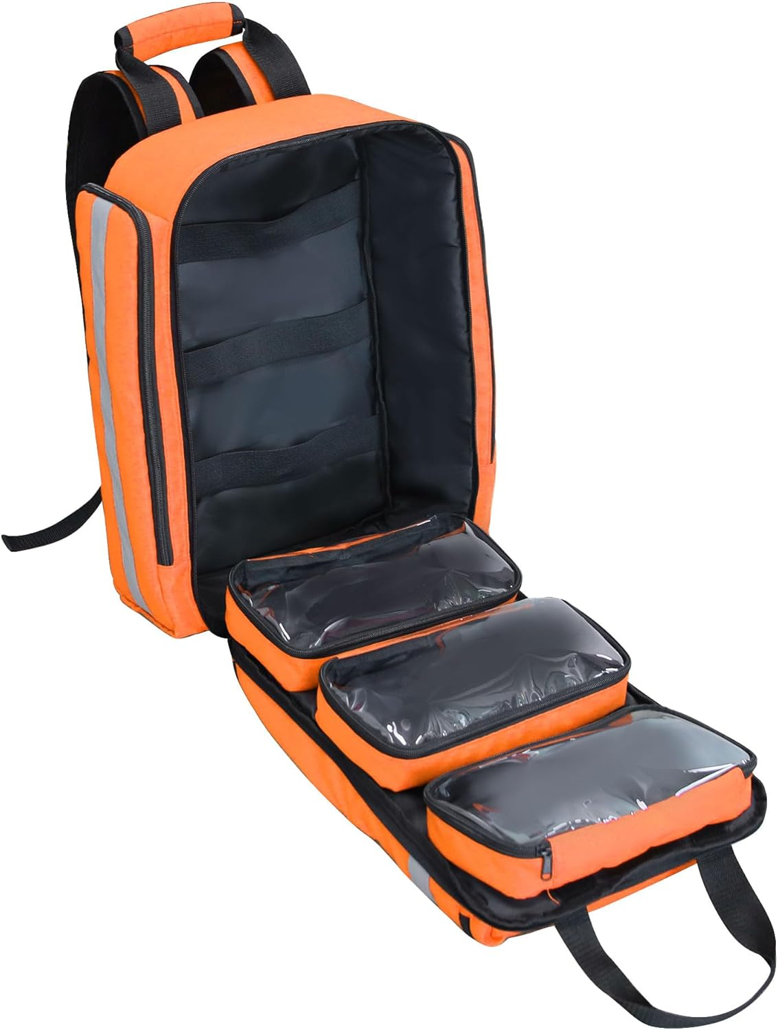 First Aid Backpack,Emergency Medical Backpack Empty - Orange image number 2