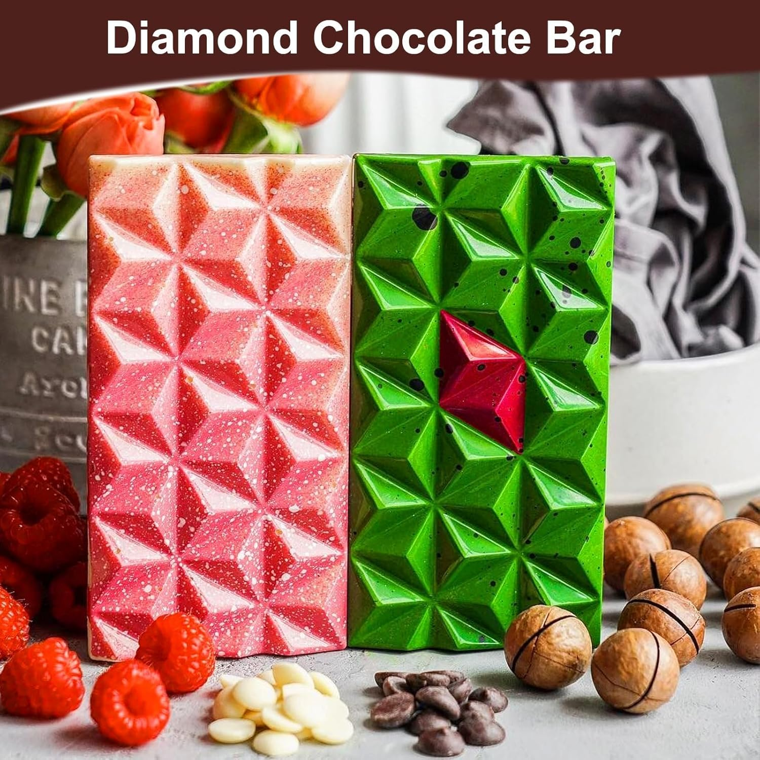 Generic Kithonrs 2 Pack Chocolate Moulds, Large and Thick Silicone Chocolate Bar Molds, Rectangular Prism Shape image number 4