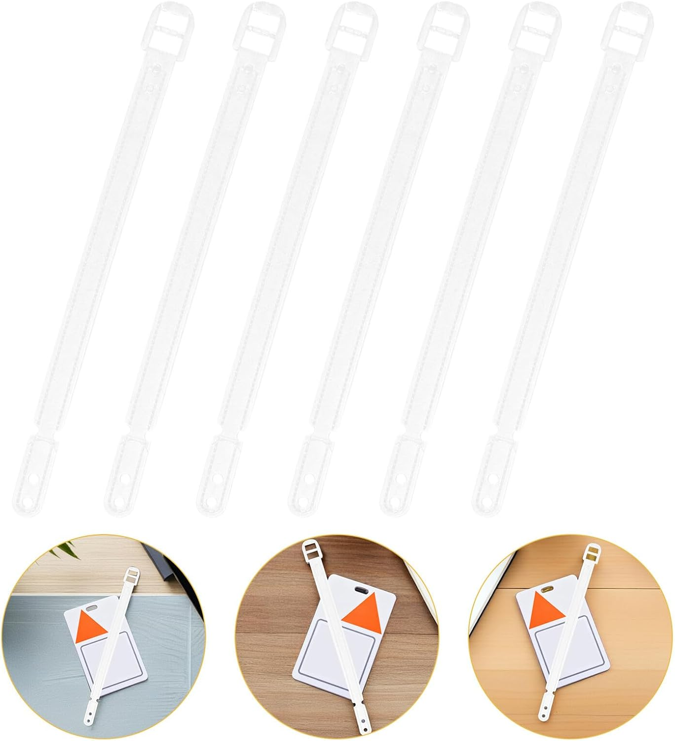 Beaupretty 100Pcs Plastic Luggage Tag Sling Loop Strap for Identification Cards Luggage Tags Holder Travel Suitcase Accessory image number 5