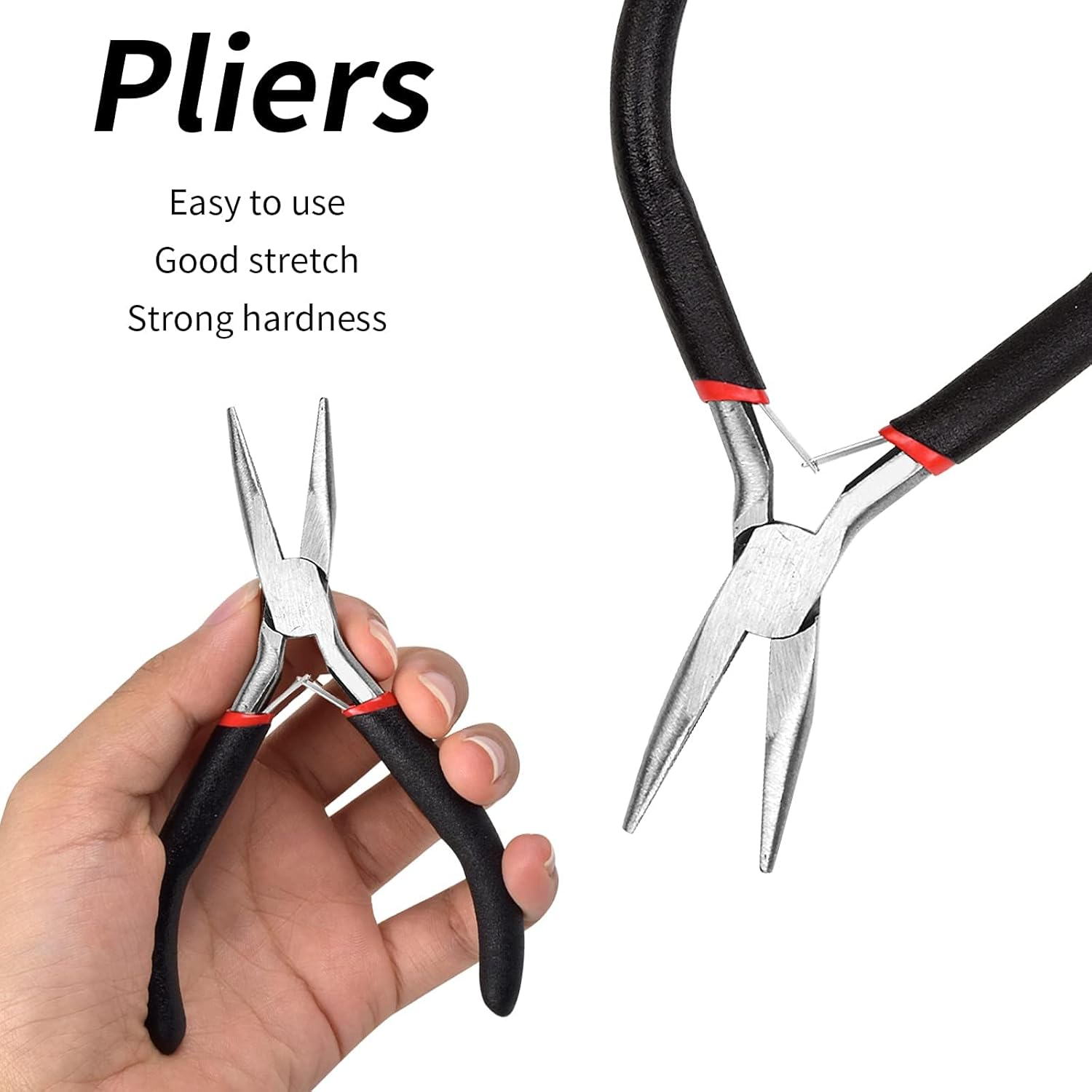 50 Pieces Feather Hair Extension Set, Synthetic Hair Strands, Coloured Hair Extensions, Clip Feather Extensions, Highlights, Colourful Straight Hairpiece with 100 Silicone Rings, Pliers and Hooks image number 5