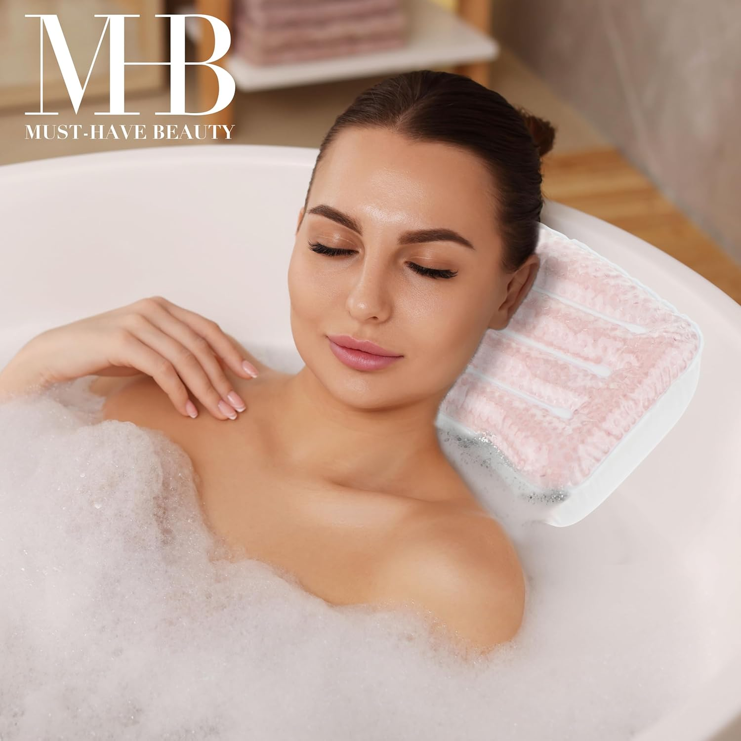 Expressions Spa Pillow with Glitter Gel - 1Pc Cooling Spa Pillow for Bathtub and Hot Tub Relaxation | Luxury Bath Products & Spa Accessories for Women image number 2