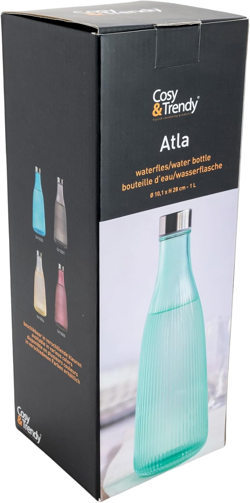 Cosy & Trendy Atla Glass Bottle, Mineral Green, 1 Litre image number 1