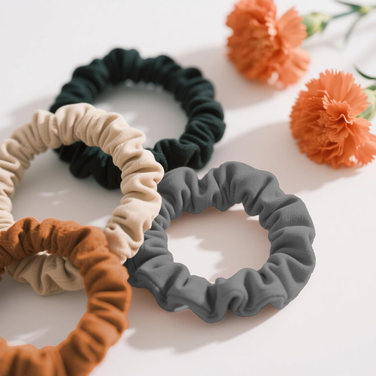 12 Pcs Small Silk Satin Hair Ties Silk Hair Scrunchies Elastic Small Ponytail Holders for Women Hair Accessories image number 5