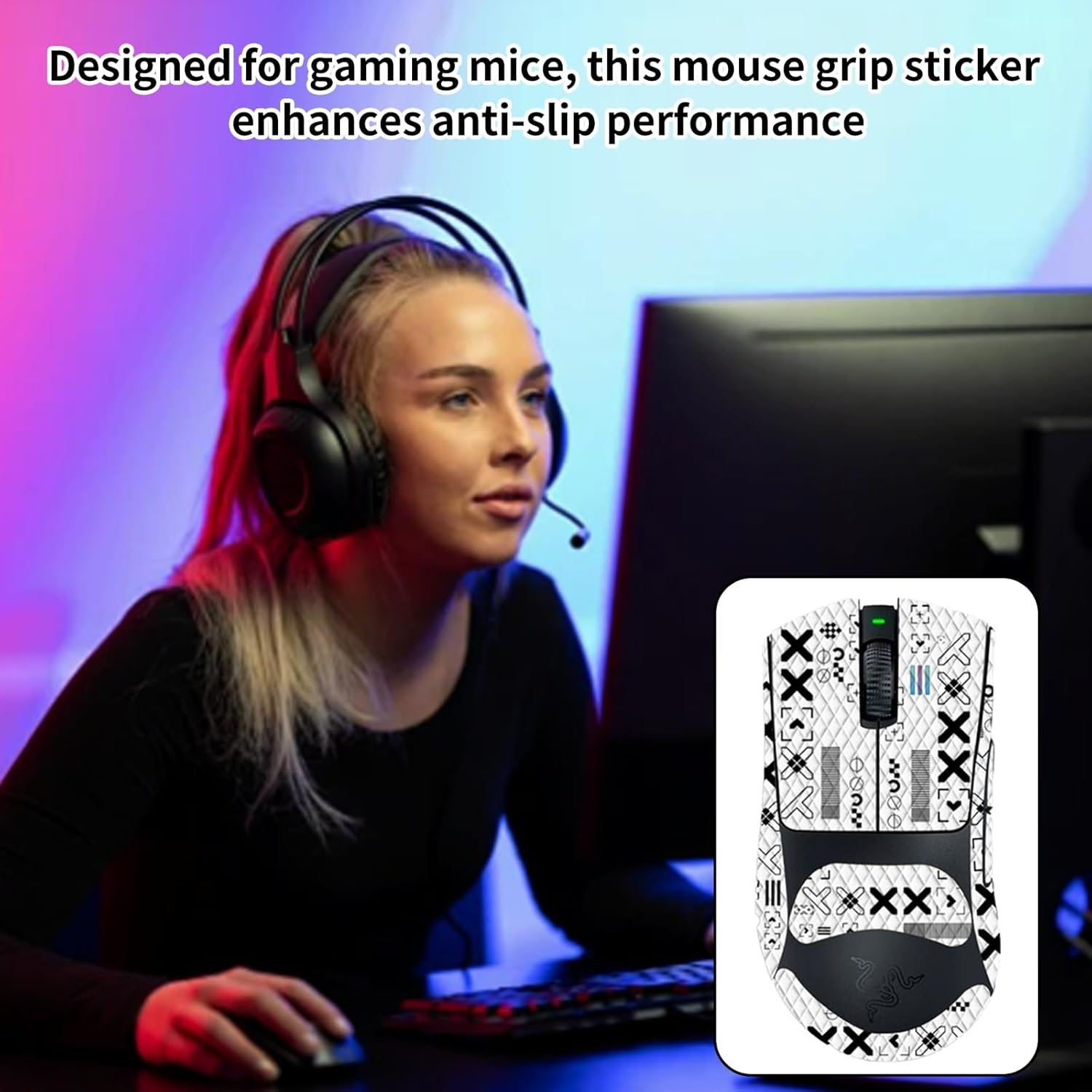 ONBPIY Anti-Slip Mouse Grip Tape for Viper V3 Pro and Razer Viper V3 Pro Pre-Cut Sweat-Resistant Upgrade for Gaming Precision image number 1