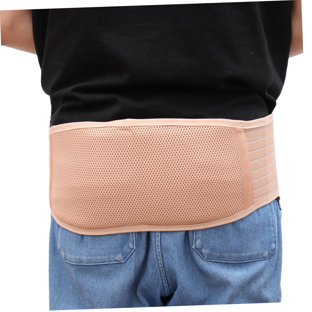 Maternity Belly Belt and Waist Care Belt for Women, Breathable Abdominal Support Band Back Brace, Pregnancy Protector in Beige, Free Size for Comfortable Lower Back and Abdomen Support image number 6