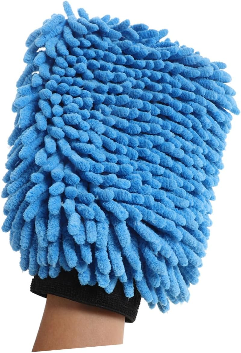 AKOOSY 4Pcs Microfiber Car Wash Mitts Chenille Absorbent Car Cleaning Gloves for Trucks Motorcycles Boats Reusable Automotive Detailing Tools for Exterior Care Random Color image number 3