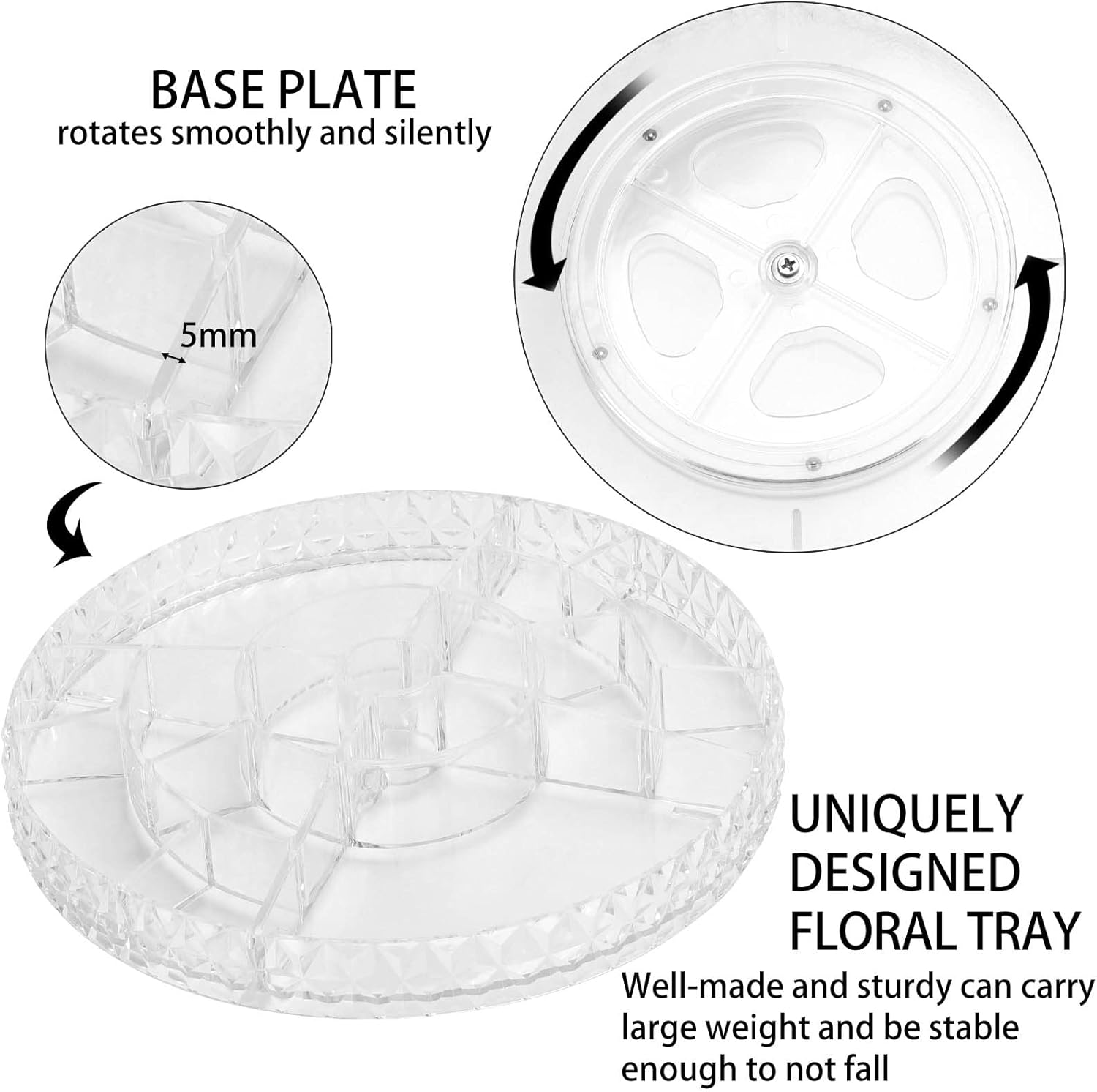360 Degree Rotating Makeup Organizer for Vanity, 5 Layers Adjustable Spinning Holder Cosmetic Storage Display Case Large Capacity Makeup Caddy Organizer image number 5