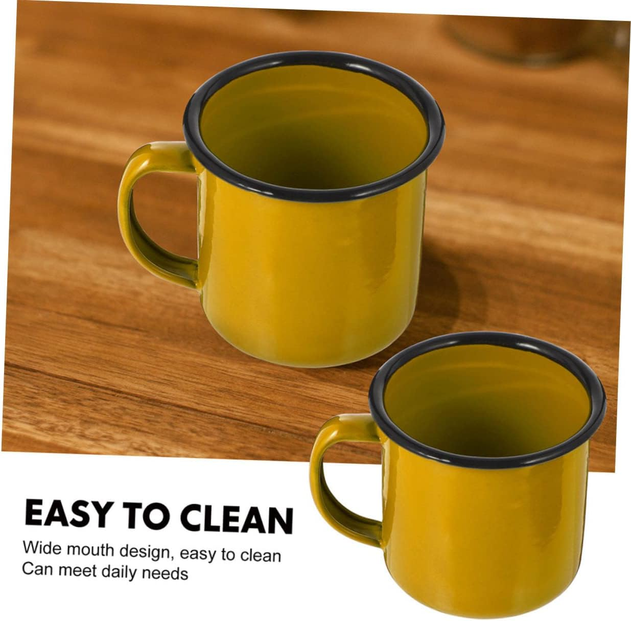 2Pcs Vintage Style Enamel Mugs Retro Coffee Tea Drinking Cups for Camping Travel and Office Use and Practical Water Cups