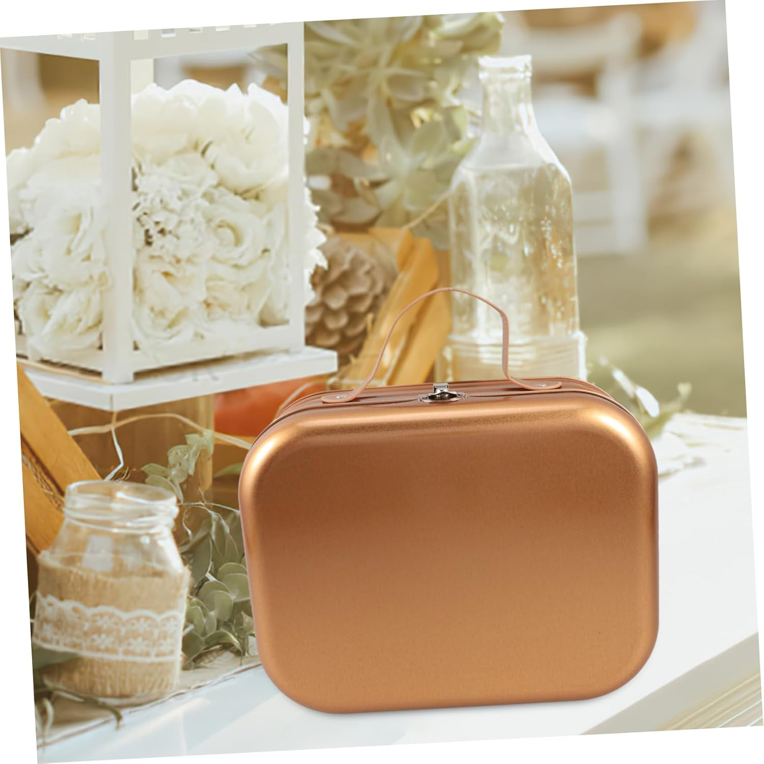 Zerodeko Handheld Tin Box Storage Container Jewelry Storage Box for Girls Craft Supplies Handheld Case image number 5