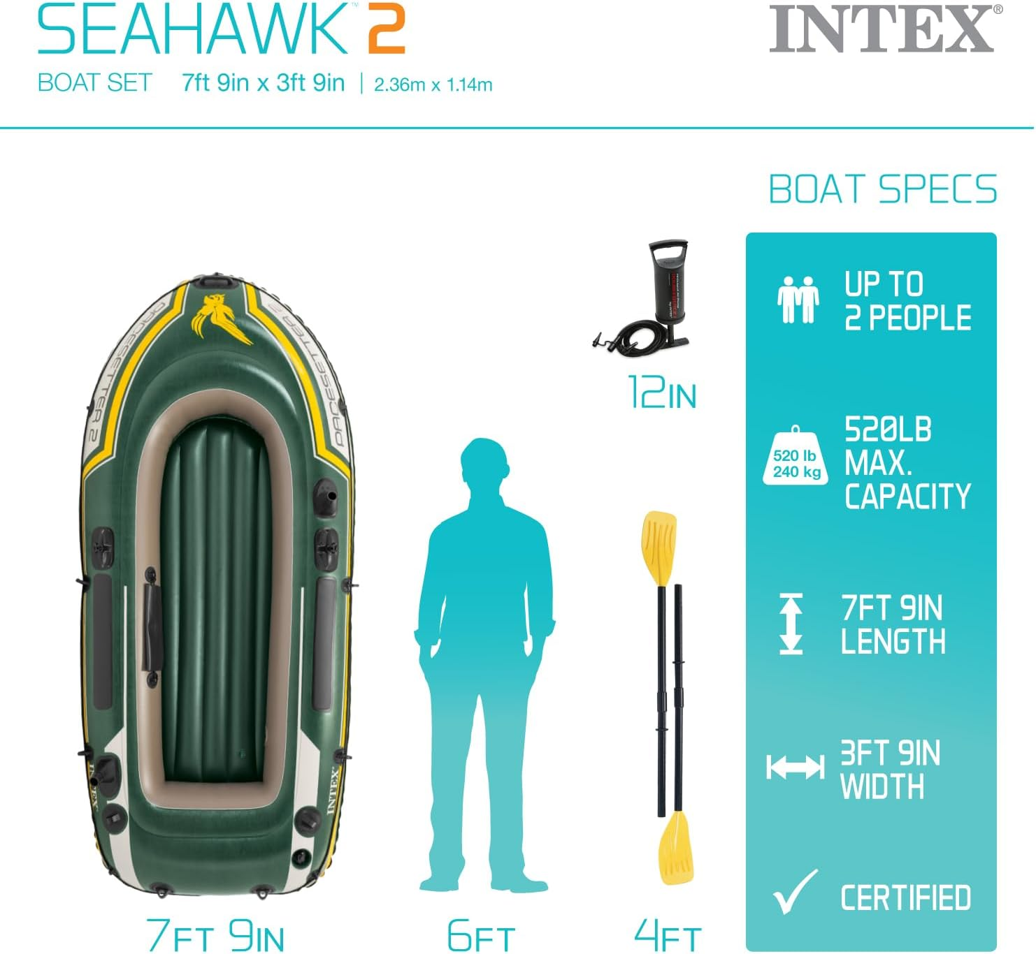 INTEX Seahawk Inflatable Boat Set