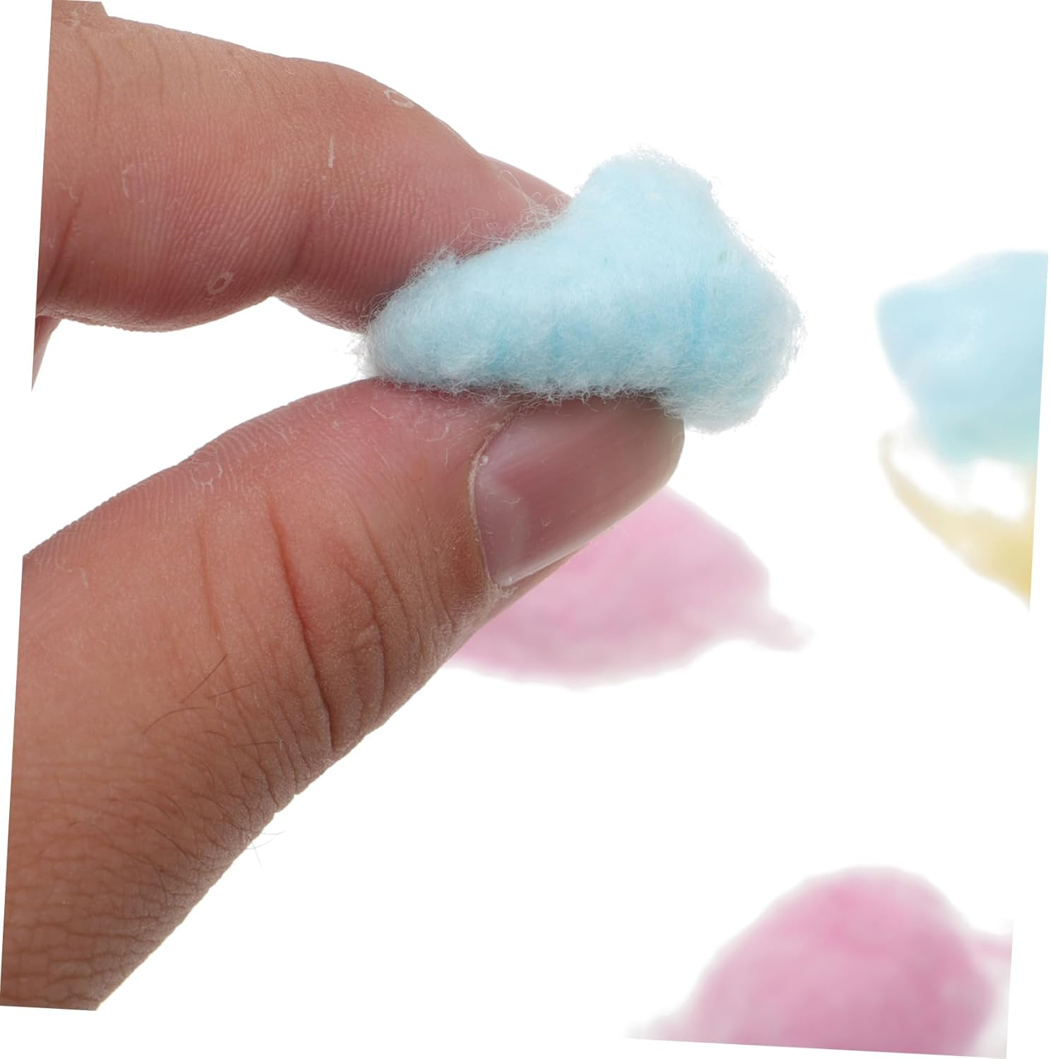 500G Baby Cotton Balls for Face Cleansing and Makeup Removal, Small Soft Cotton Pads in Pink, Yellow, and Blue, Newborn Suitable Facial Cleaning Supplies for Home and Beauty Salon