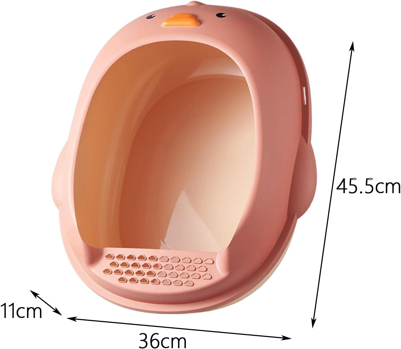 Cat Litter Boxes Indoor Cats Semi Open Portable Cartoon Duck Shape Cat Litter Pan Cat Sandbox Cat Bedpan for Sand Box Supplies Rabbit Kitty, Green (Color : Pink) image number 4