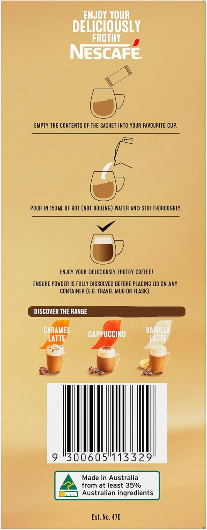 Nescafe Hazelnut Latte Instant Coffee Mixes Sachets 78 Pack (3 X 26 Pack) image number 5