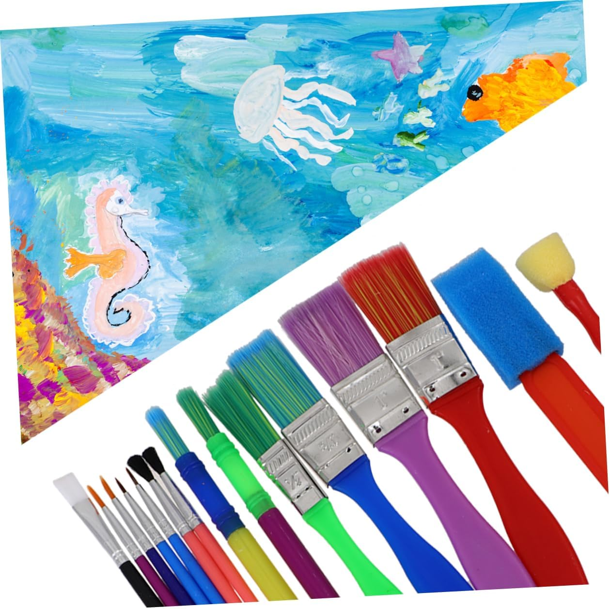 Totority 21Pcs Set Handle Paint Brush round Paint Brush Facial Tool Painting Tools for Imagination Kids Painting Tools Kids Suit Kids Paint Brush Tools for Kids Child Graffiti the Pen image number 5