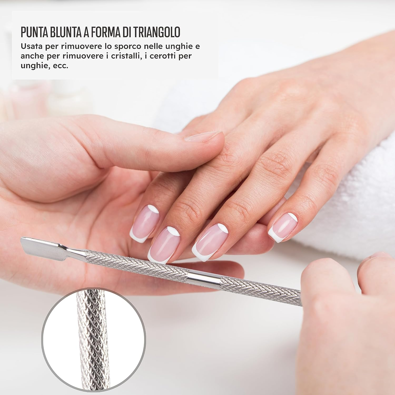 Armiz Cuticle Pusher Stainless Steel Dual Head Nail Scraper for Gel Nails Uv Gel Polish Remover Tool - Cuticle Stick for Fingernails and Toenails