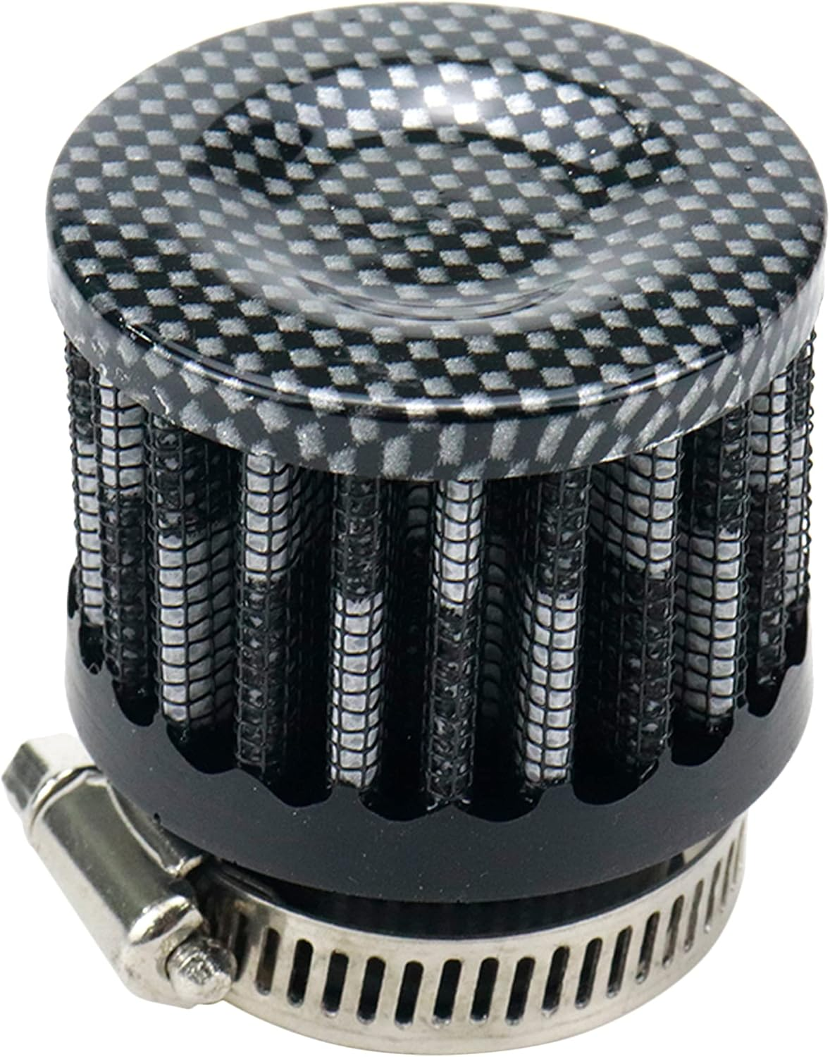 Modengzhe 24Mm Inlet Air Filter Replacement 21-38Mm Hose Clamp Cylindrical Air Mesh for Car Motorcycle ATV Cold Air Intake Modification (Red) image number 4