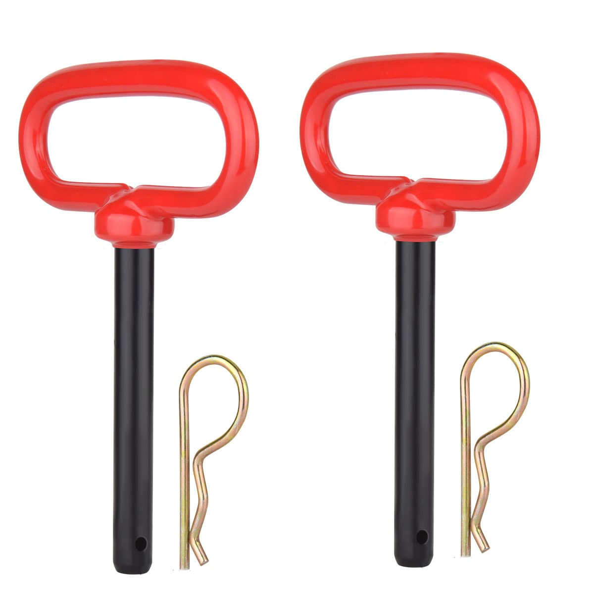2 Pcs 3/8 Inch Red Handle Hitch Pin Accessories for Tractors,Clevis Pin 3/8 X 4 Inch image number 6