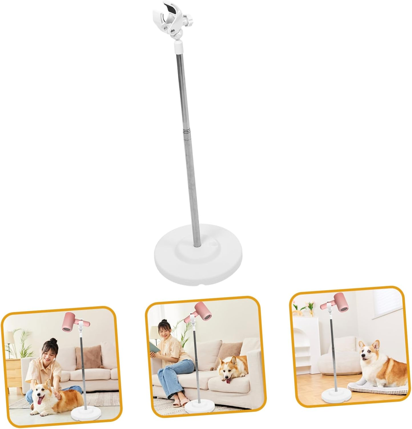 BIUDECO Adjustable Height Pet Hair Dryer Holder Stand Hands Grooming Arm Clamp for Dogs and Cats Convenient Detachable Floor Mount for All Pets image number 1