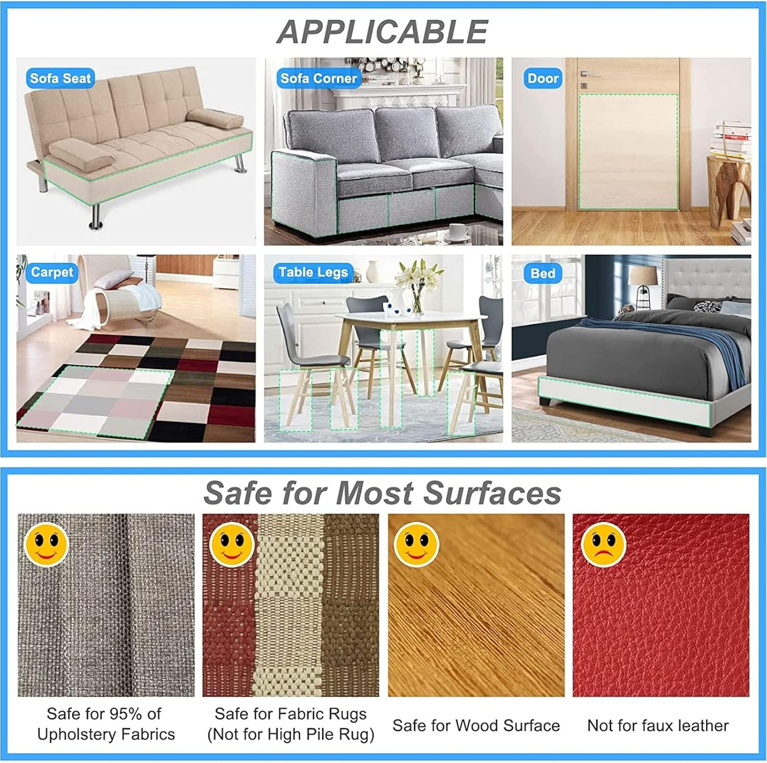 Pack of 8 Cat Scratch Protection Film Transparent Sofa Scratch Protection Pad Cat Furniture Protection Scratch Pads Scratch Protection for Cat Dog with 32 Screws for Sofa Door Wall Scratch Mats image number 4