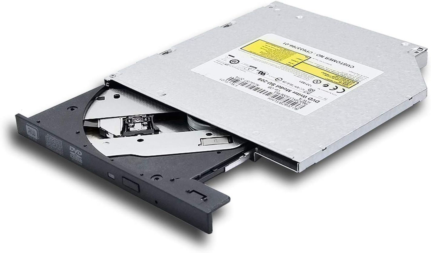 New Dual Layer 8X DVD+-RW DL DVD-RAM Writer 24X CD-RW Burner, Model SU-208 SU208 SU-208GB 208BB 208AB 208FB 208CB, Laptop Internal CD DVD Player 9.5Mm Slim Tray-Loading SATA Optical Drive Replacement image number 4