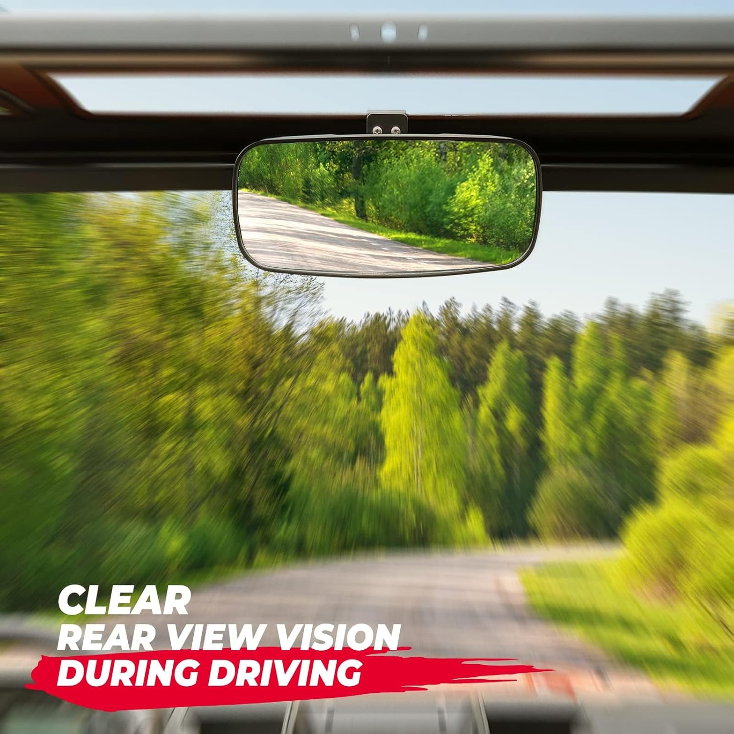 KEMIMOTO UTV Rear View Mirror Compatible with Polaris Ranger 500 570 900 XP 1000 Xp/Crew 2017-2025 with Factory Drop down Mounting Tab, UTV Panoramic Rear View Mirror OEM #2879969 image number 4