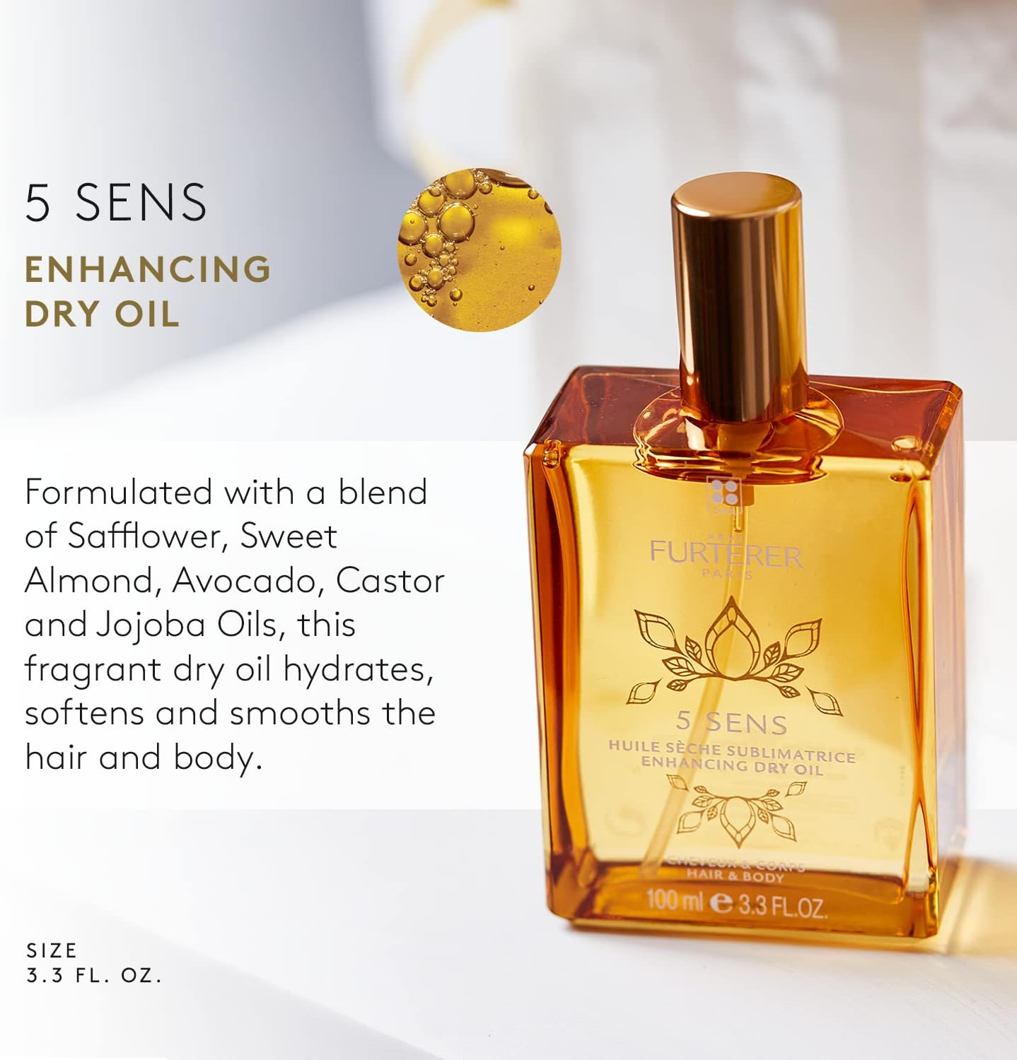 Rene Furterer 5 Sens Enhancing Dry Oil (Hair & Body) 100Ml/3.3Oz image number 3