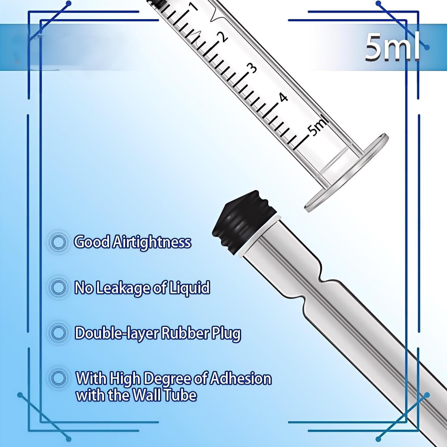 LYMI 20Pcs 5Ml Bulk Plastic Syringe, without Needle, Liquid Measuring Syringe Tools with Measurement for Scientific Labs, Liquid Measuring, Industrial (Individually Sealed) image number 3