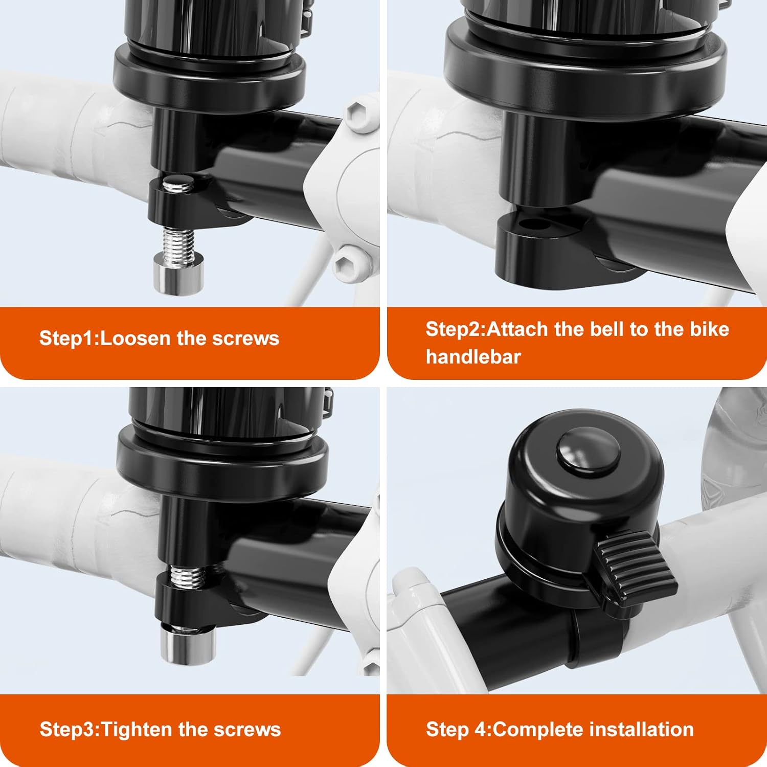 Bike Bell for Apple Airtag, Air Tag(Not Include) under Bike Bell- Bell Works, Anti-Theft Bicycle Airtag Hidden GPS Tracker Horn, Waterproof & Signal Is Not Disturbed, Fits 0.87''Handlebars image number 5