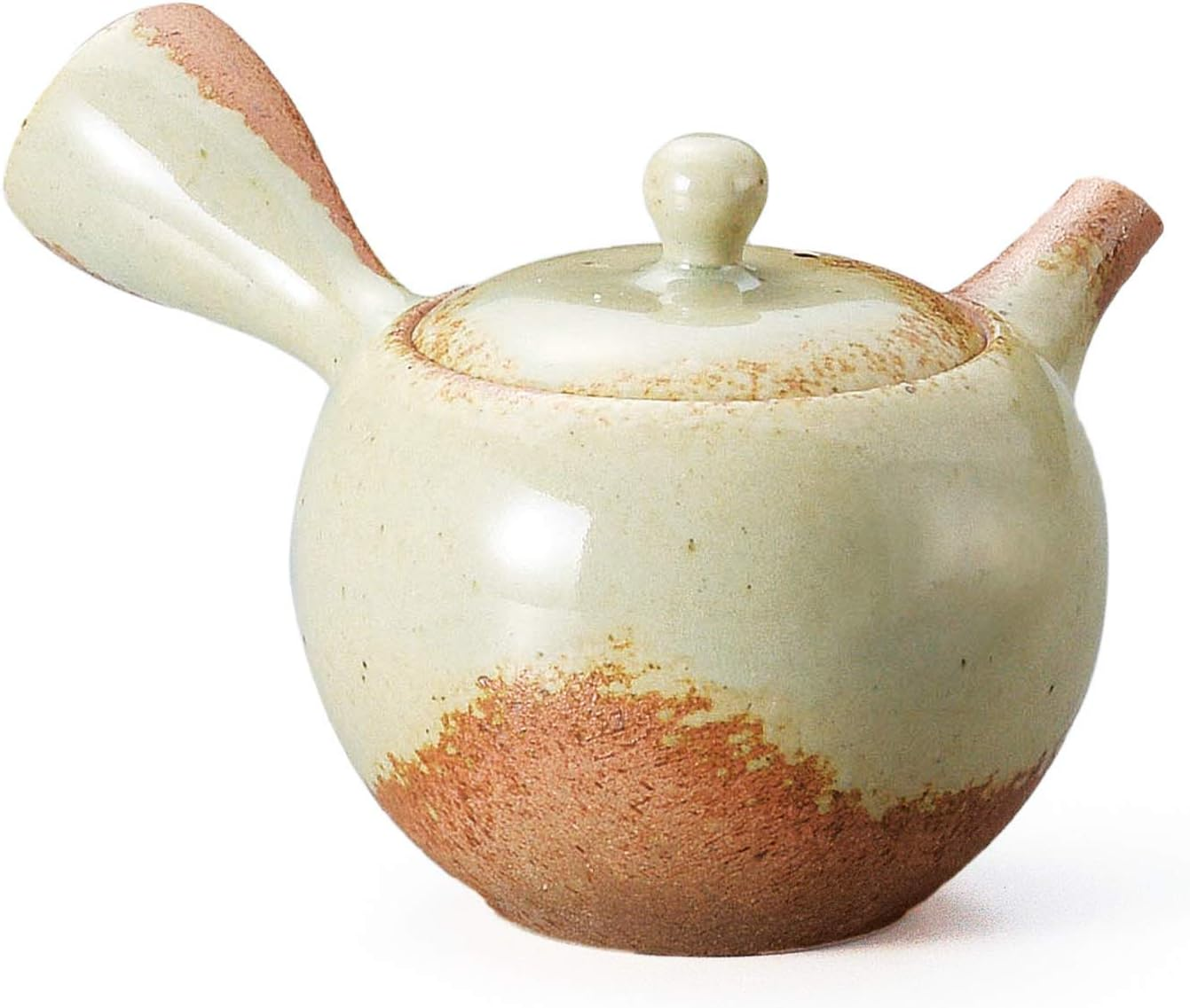 Yamakiikai Japanese Tea Pot Kyusu White X Brown F557 230Cc (Made by Isshin 一心) from Japan (Single Pack) (1)