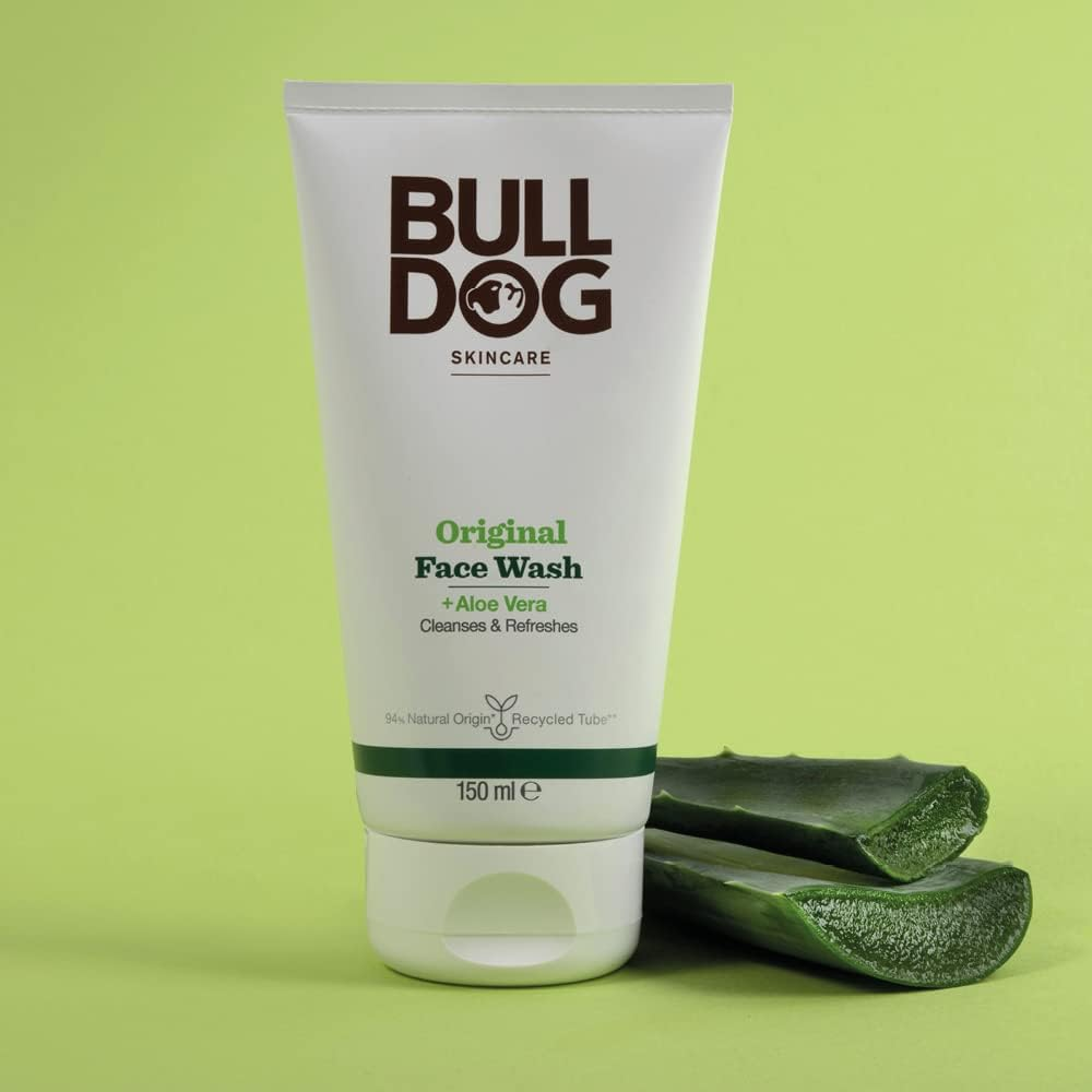 Bulldog Skincare for Men Original Face Wash, Mild and Non-Drying Cleanser, with Aloe Vera, Camelina Oil and Green Tea, 150Ml (Pack of 2) image number 2