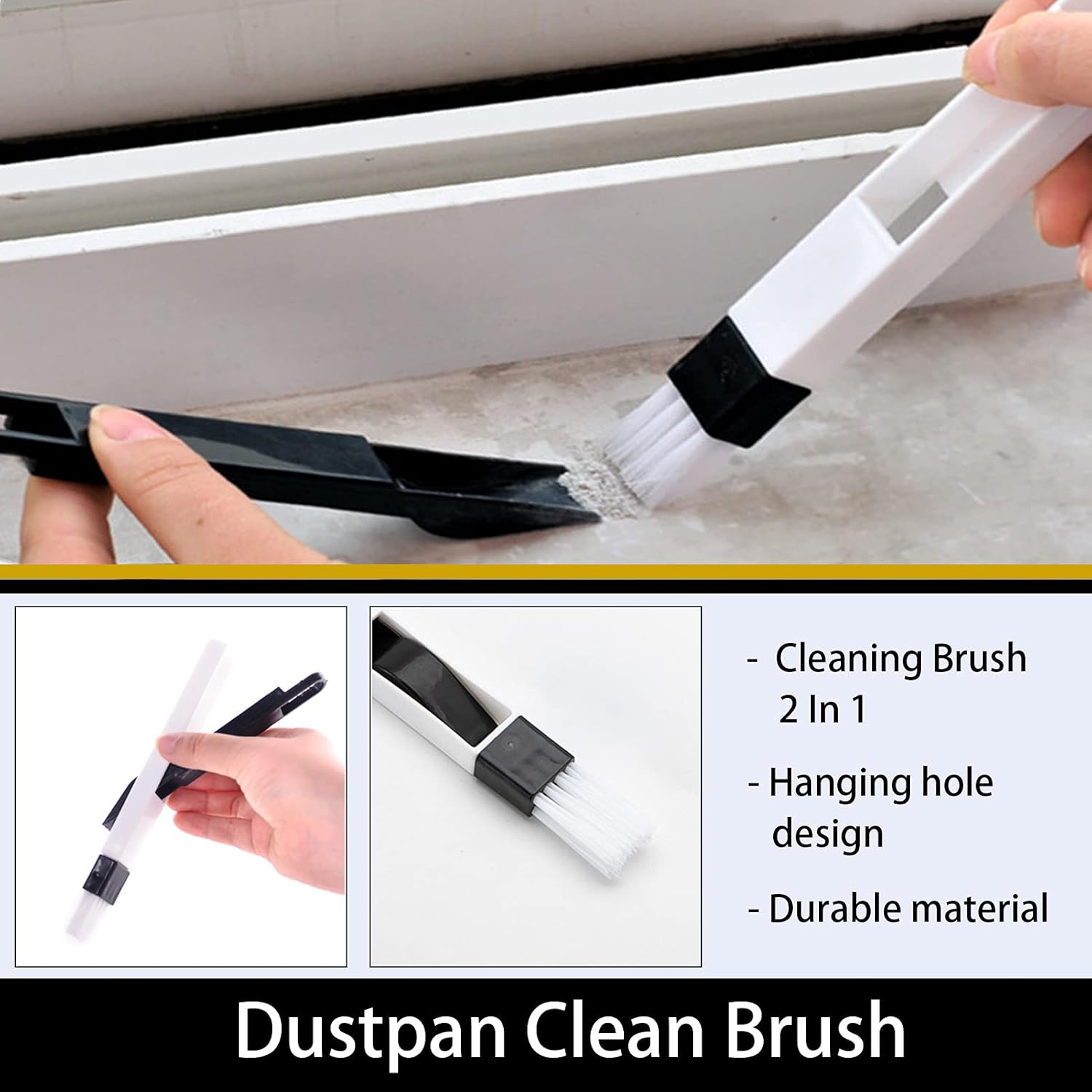 Window Groove Cleaning Brush, 13 PCS Hand-Held Window Track Cleaning Tools, Window or Sliding Door Track Cleaner for Sliding Door, Sill, Tile Lines, Shutter, Car Vents, Keyboard, Small Clean Kit image number 6