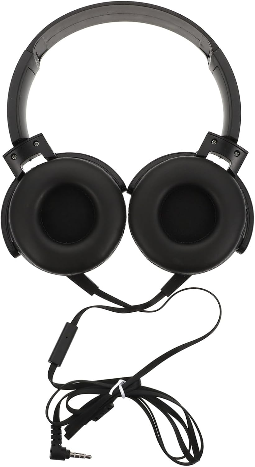 LALAFINA Wired Stereo Headset with Microphone for Gaming and Phone Calls, Over-Ear Head-Mounted Design, Black, Suitable for Laptop and Computer Use image number 1