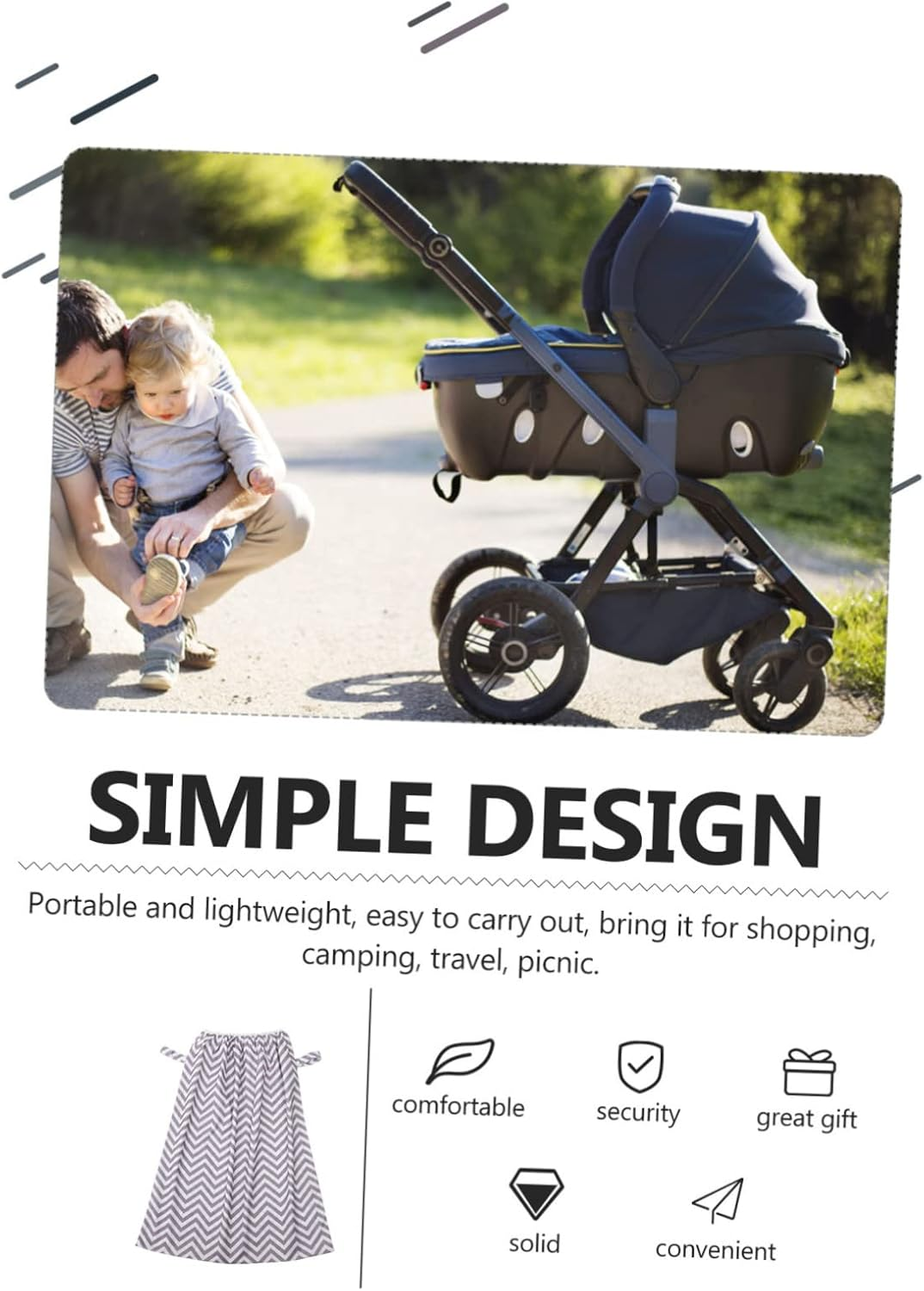 Abaodam Diaper Pouch for Men Diaper Bag Pouch Hanging Rope Elastic for Storage image number 4