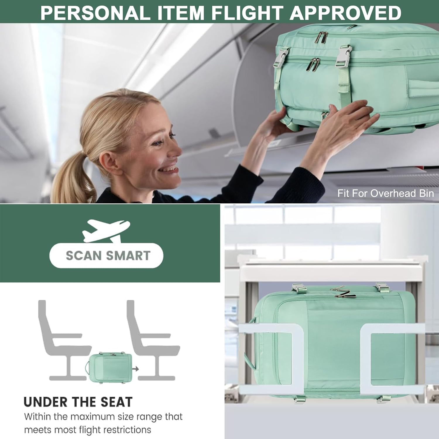 Large Travel Backpack for Women Men, Personal Item Airline Approved,17 Inch Backpack for Travel