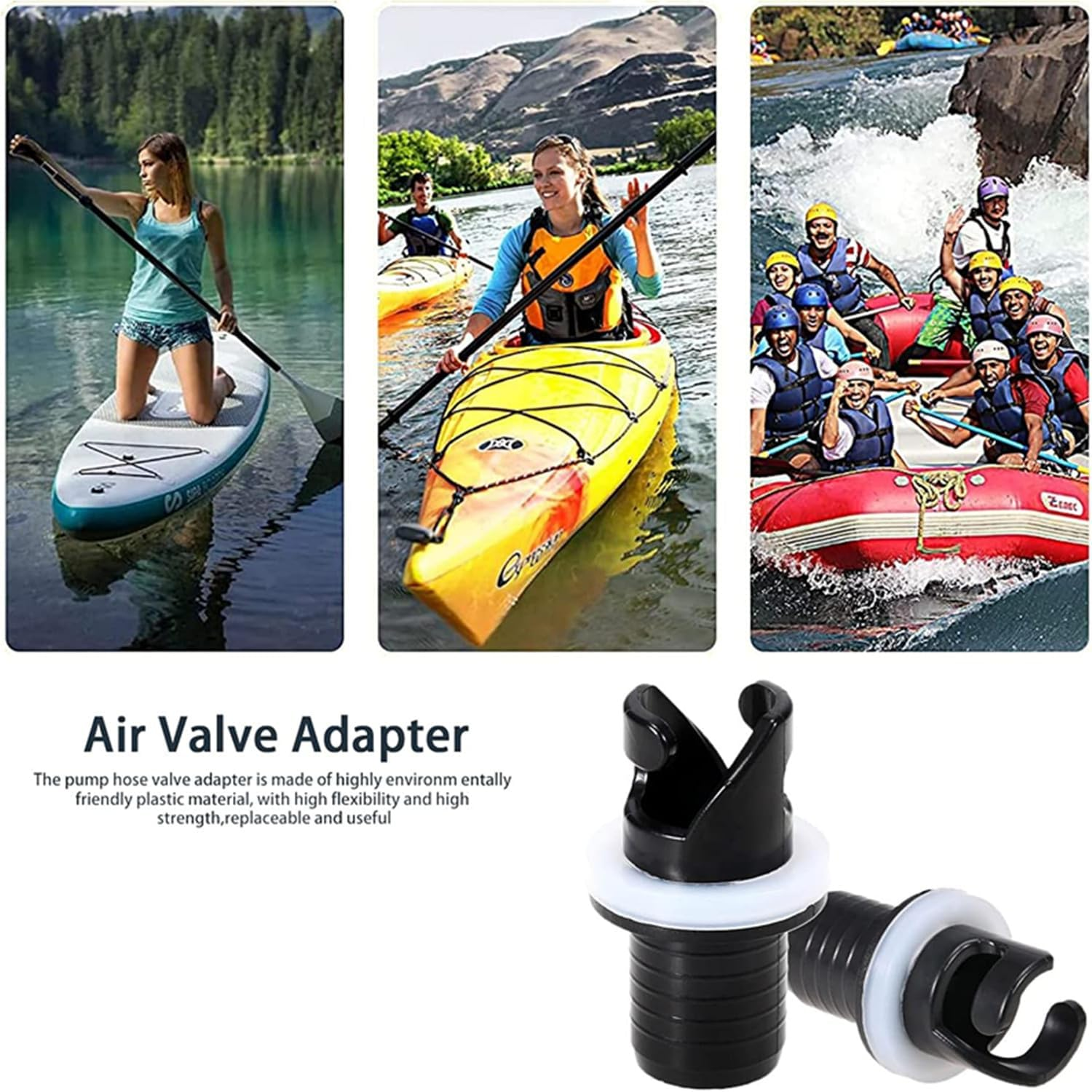 2Pcs Inflatable Boat Valves Hose Adapter Connector Sup Pump Adaptor Surfboard Accessory Leakproof Kayak Air Valve Connector image number 3