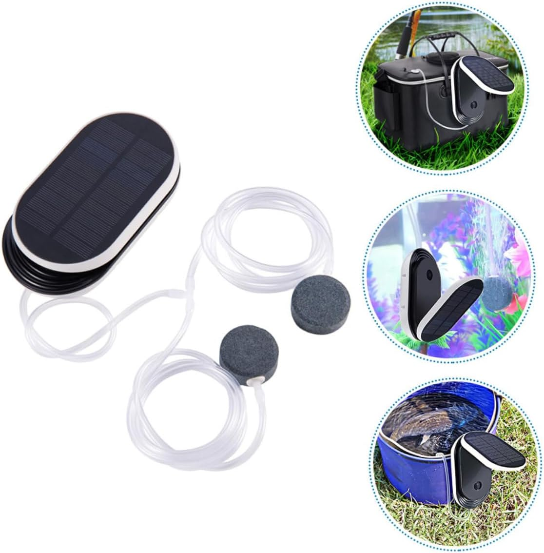 Abaodam Solar Oxygen Aerator Pump for Pool Sun Powered Outdoor Oxygenation Tool with Continuous Operation for Fish and Aquatic Plants Solar image number 1