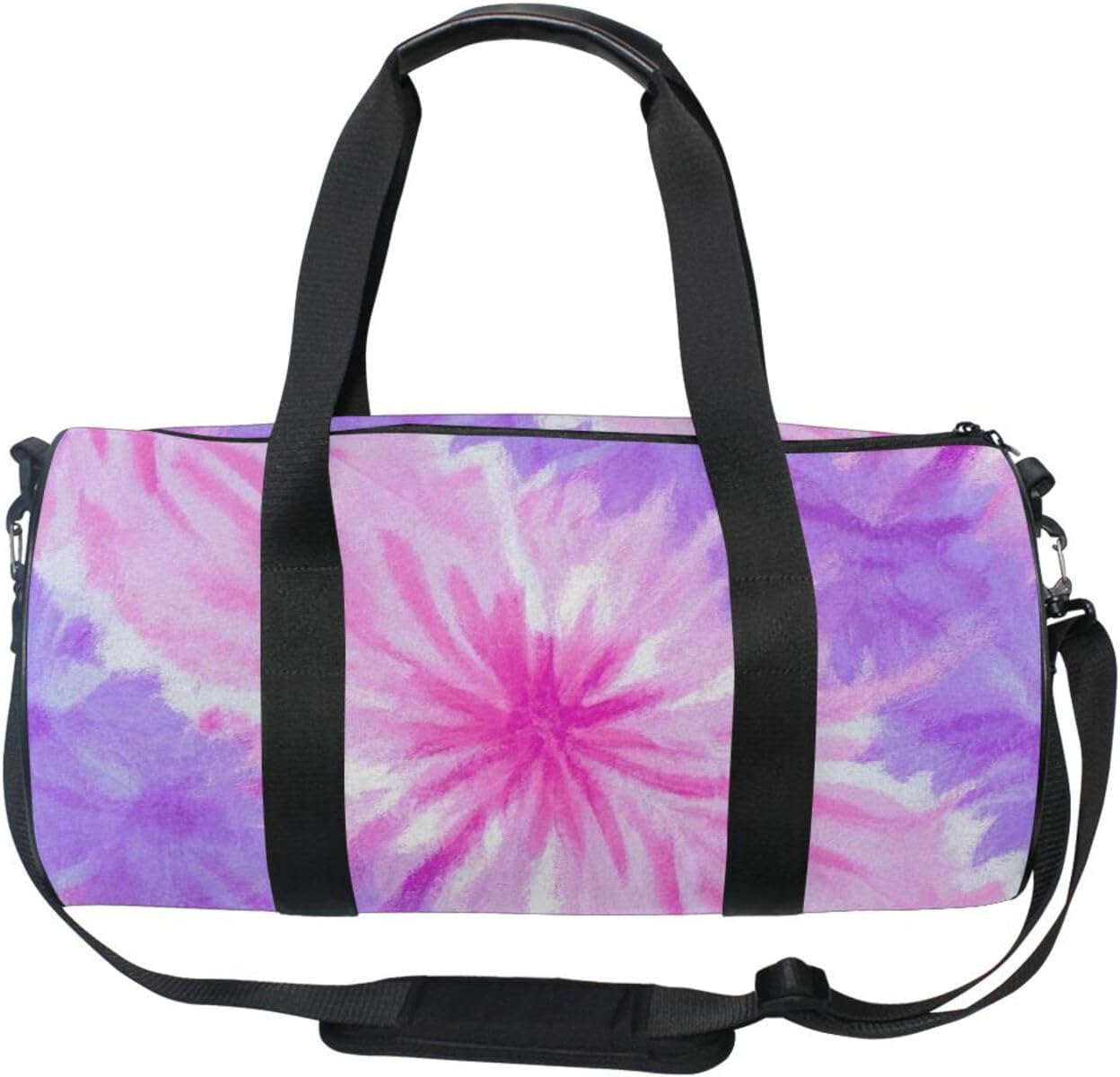 Pink-Purple Tie-Dye Large Duffle Bag Travel Weekender Gear Bag Sports Waterproof