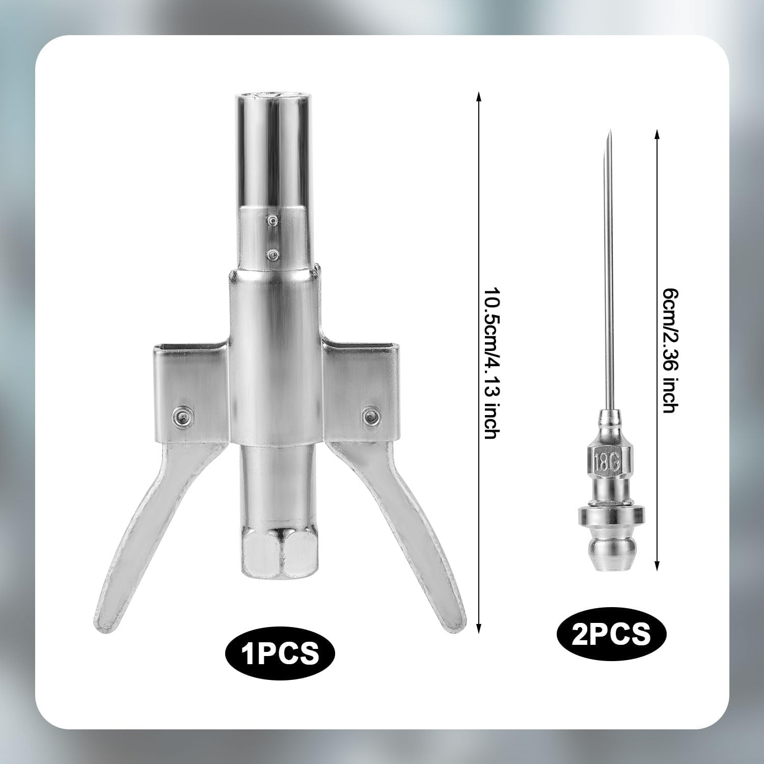 PEUTIER 3Pcs Grease Gun Coupler & Grease Gun Needle Tip, Double Handles Grease Gun Coupler Quick Release Grease Gun Fittings for All Grease Guns image number 3