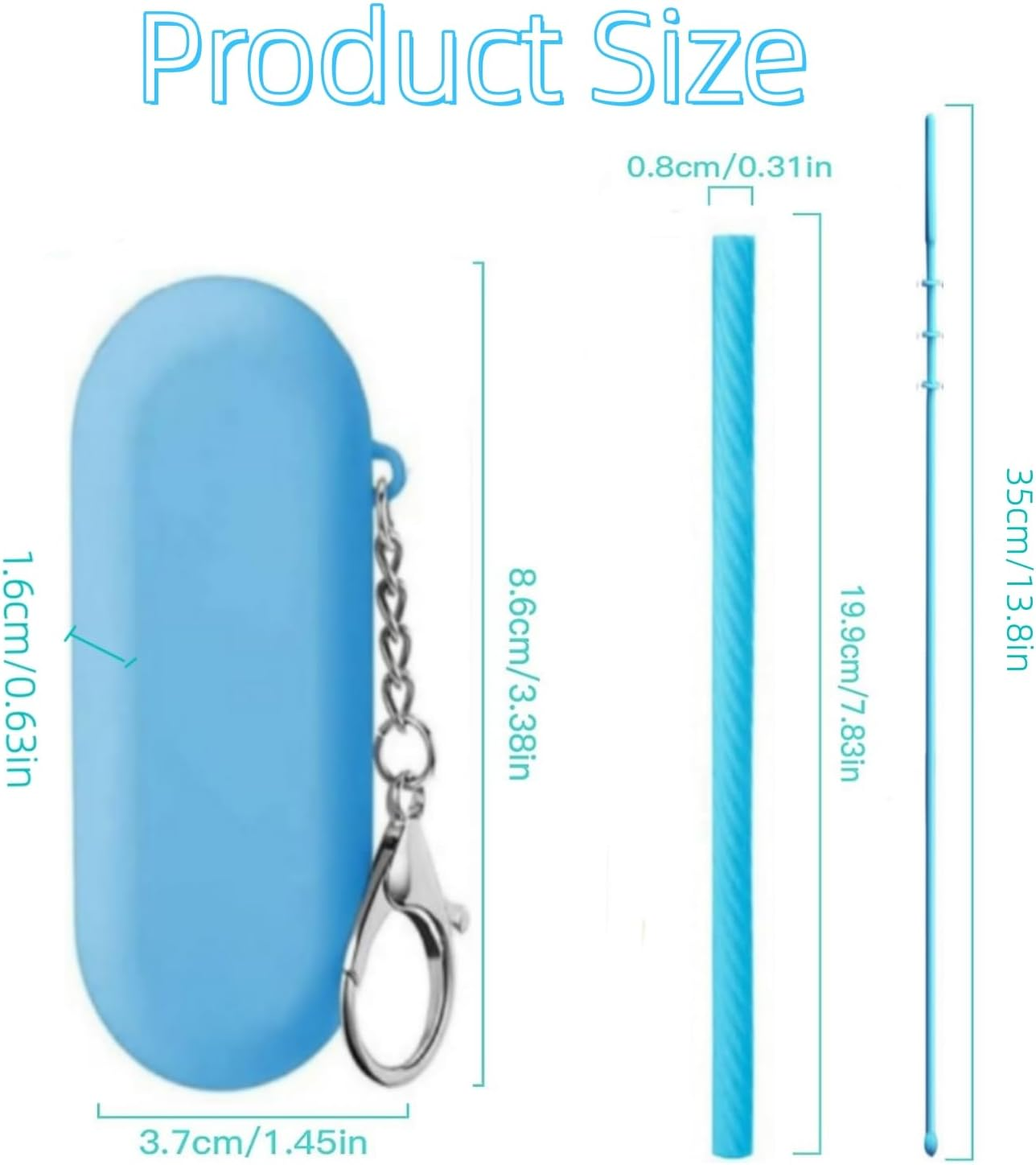 4 Set Reusable Silicone Straws with Case Foldable Portable,Travel Straws with Cleaning Brush for Party Travel Daily Cold or Hot Straws