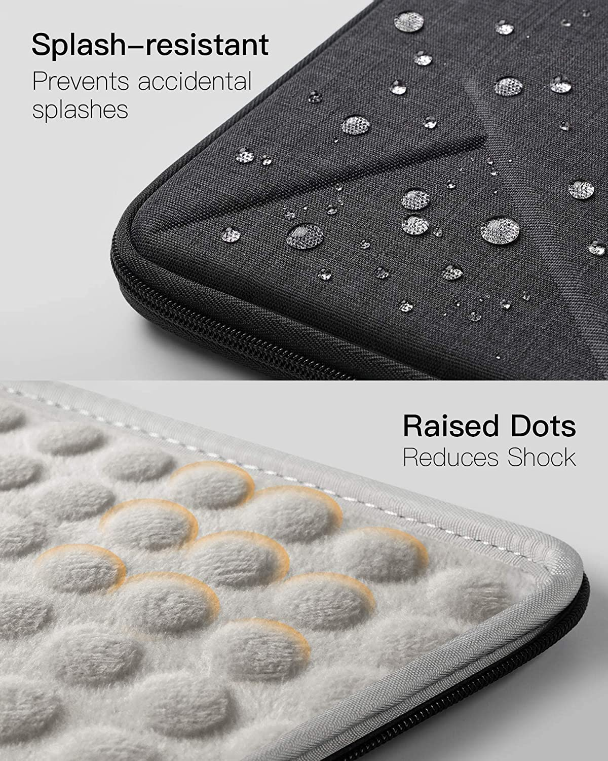 Inateck 13.3 Inch Shockproof EVA Laptop Sleeve Hard Case Compatible with 14 Inch Macbook Pro/Max M4 M3 M2 M1 2021-2024, 13 Inch Macbook Air/Pro 2012-2017, with Accessory Bag, Black Gray image number 3