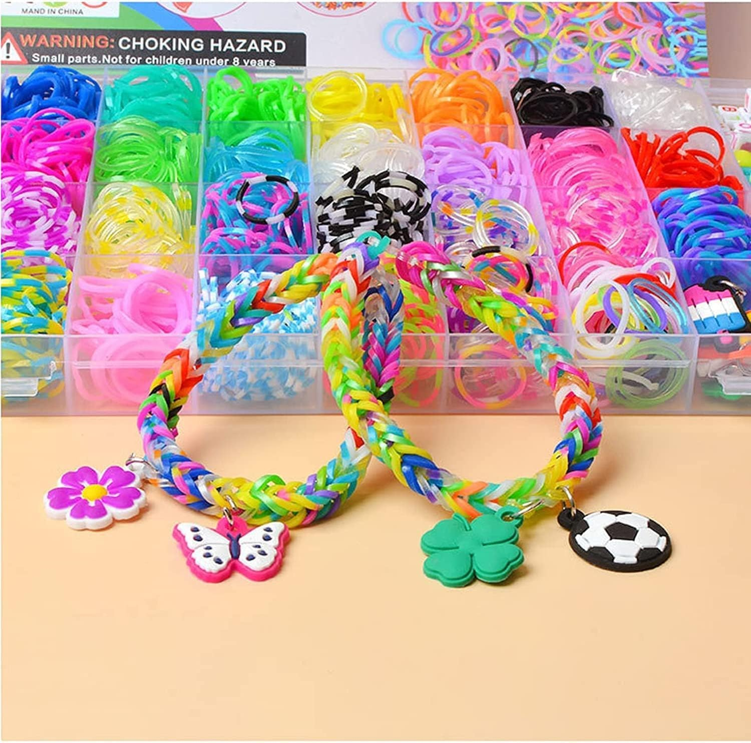 2500+ Loom Bands Kit, IGGDOQI Bracelet Kit, Loom Rubber Bands for DIY Refill Bracelet Making Craft Kits, Friendship Craft Kits Gifts for Boys and Girls Birthday Christmas image number 1