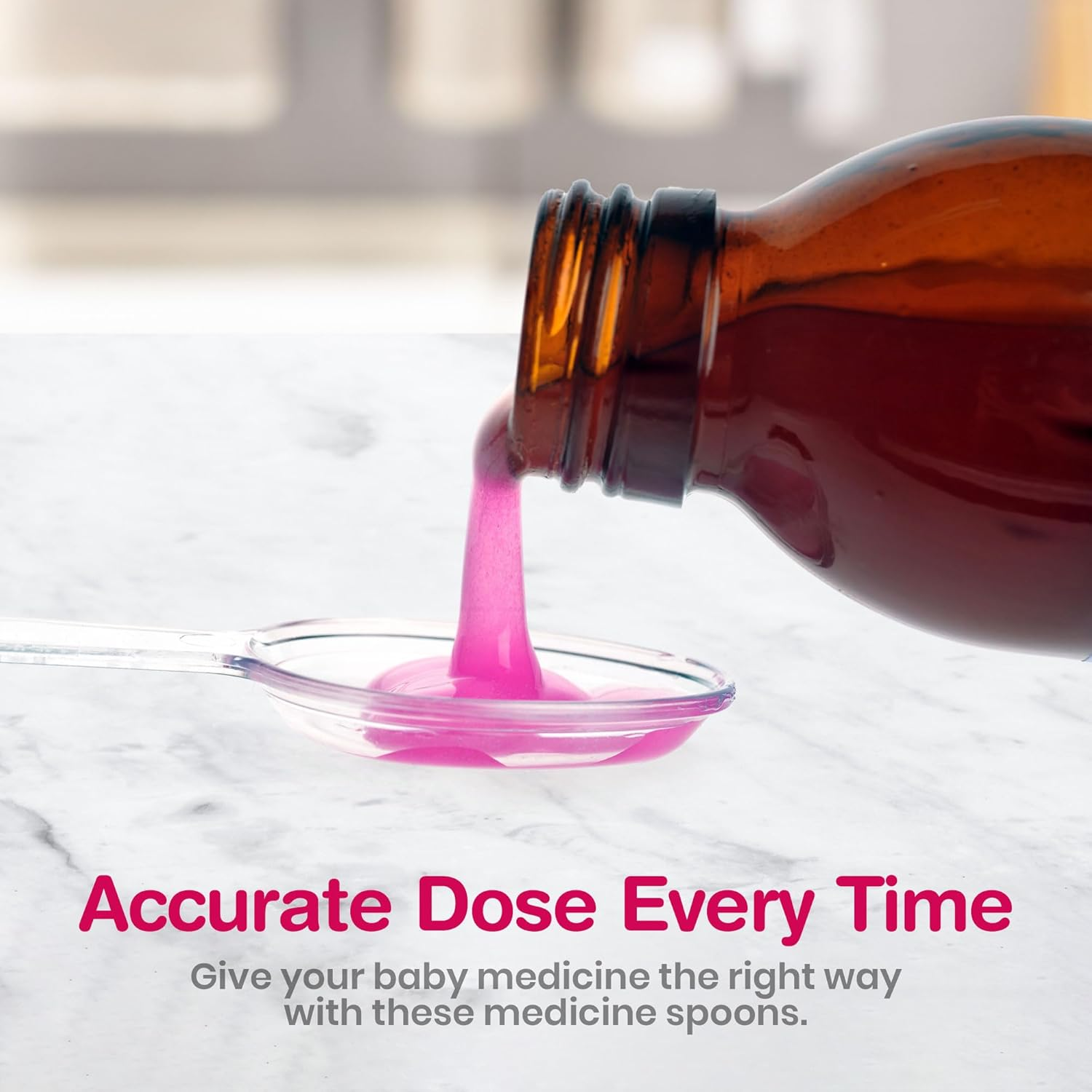 Calibrated Medicine Spoon for Kids, Baby & Toddler - (Pack of 2) - 2 Tsp/10 Ml Capacity Plastic Oral Liquid Dose Medication Graduated Dispenser image number 4