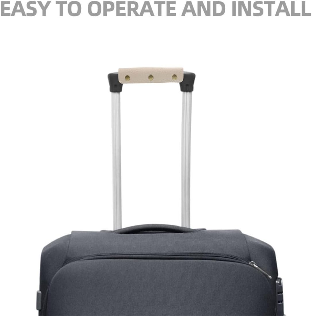 Hoement 2Pcs PU Leather Luggage Handle Covers Travel Bag Handle Wraps Hand Pressure Relief Protectors for Suitcases Tote Bags Shoulder Straps and Easy to Install image number 3