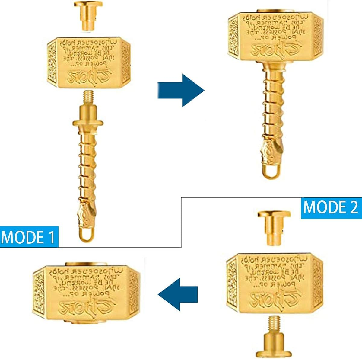 Thor Hammer Fidget Spinners Metal, Cool Fidgit Finger Hand Spinner Desk Toy, Infinity Fidget Cube Block Toy Focus Fingertip Gyro Birthday Gifts Prize for Kids Adults (2 Pack)