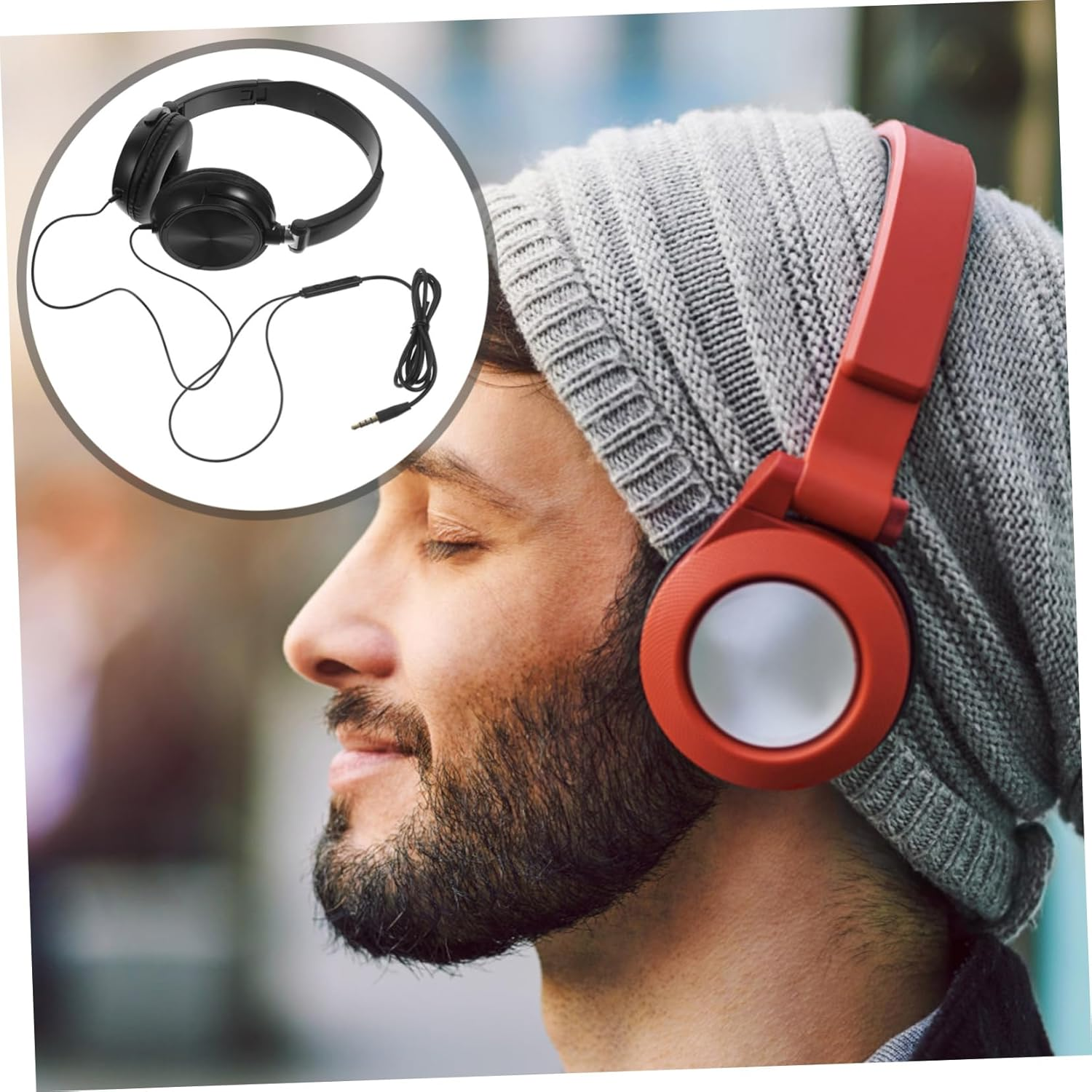 QUMIIRITY Headphones Microphone Lightweight Foldable Headsets Volume Control for Smartphones Pc Laptop Tablet over Ear Headphones Bass for Gaming and Music Listening image number 4