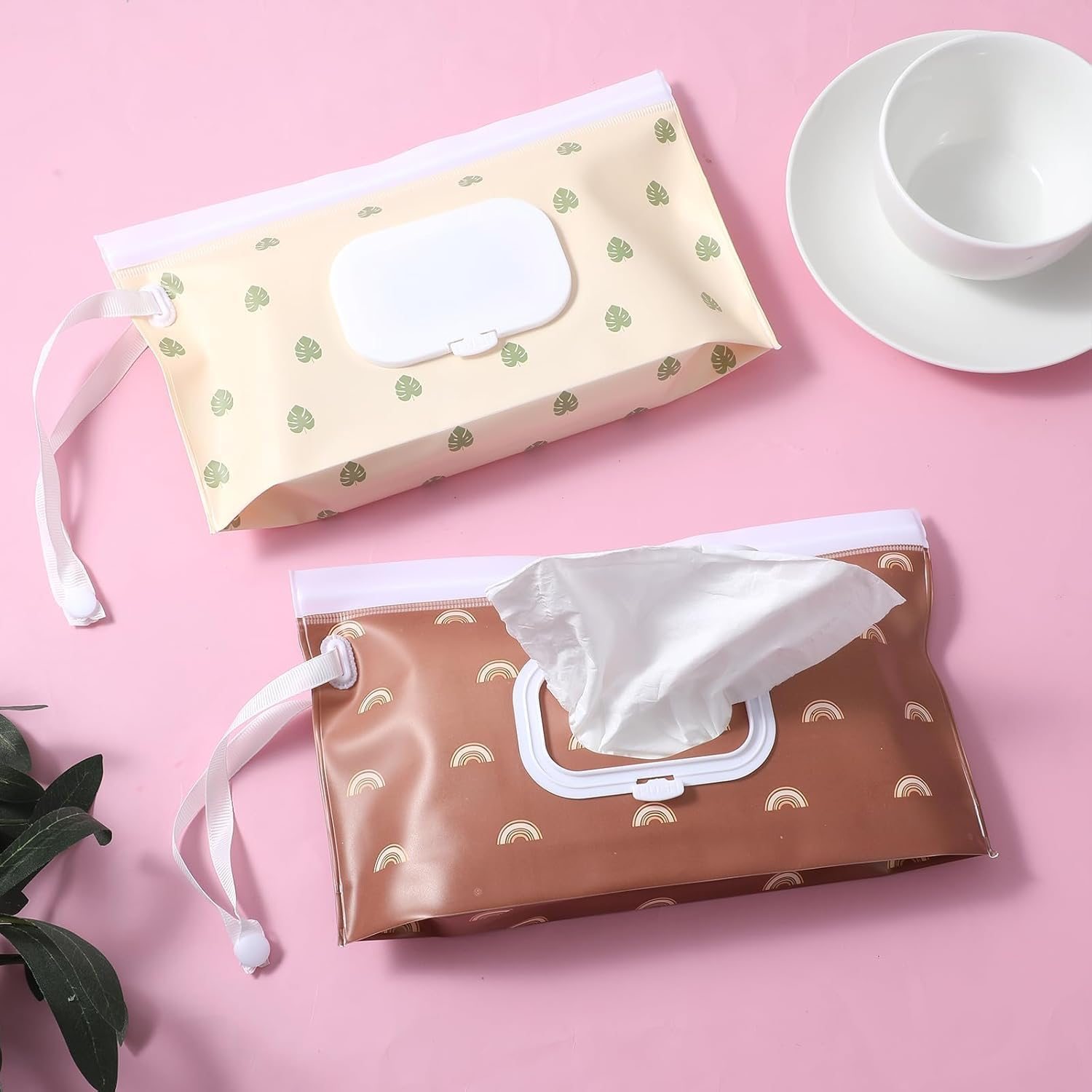 Wet Wipe Pouch Dispenser, 4Pcs Portable Refillable Wipe Holder Container,Reusable Travel Wet Wipes Pouch,Travel Wet Wipe Pouch,Refillable Wipes Container for Travel image number 1